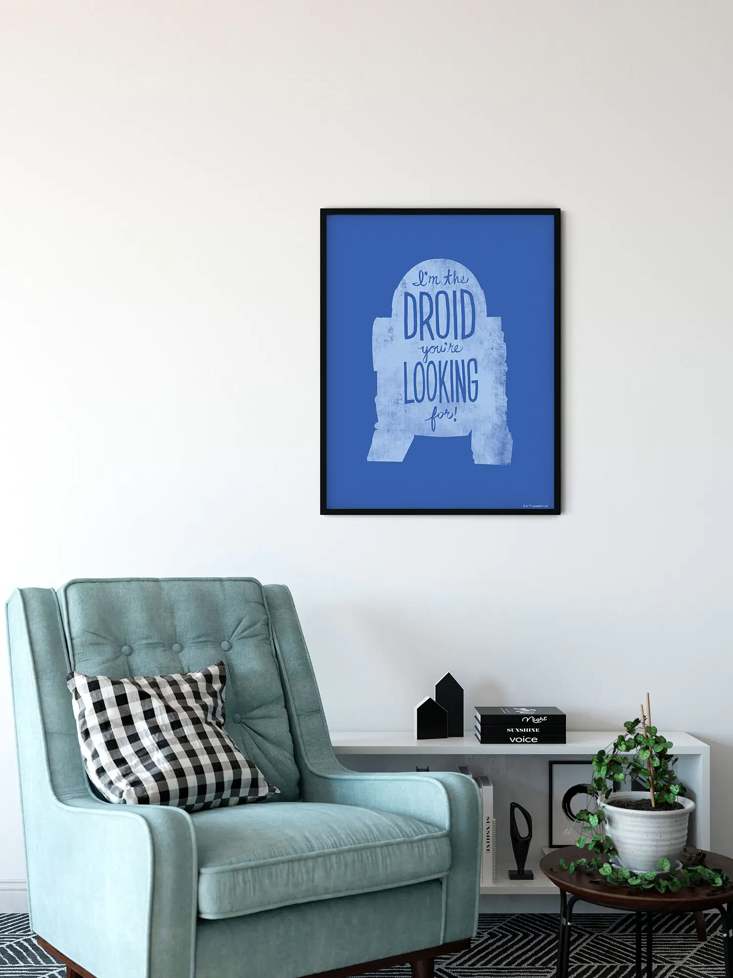 Komar Wandbild SW Silh Quotes R2D2 50 x 70 cm