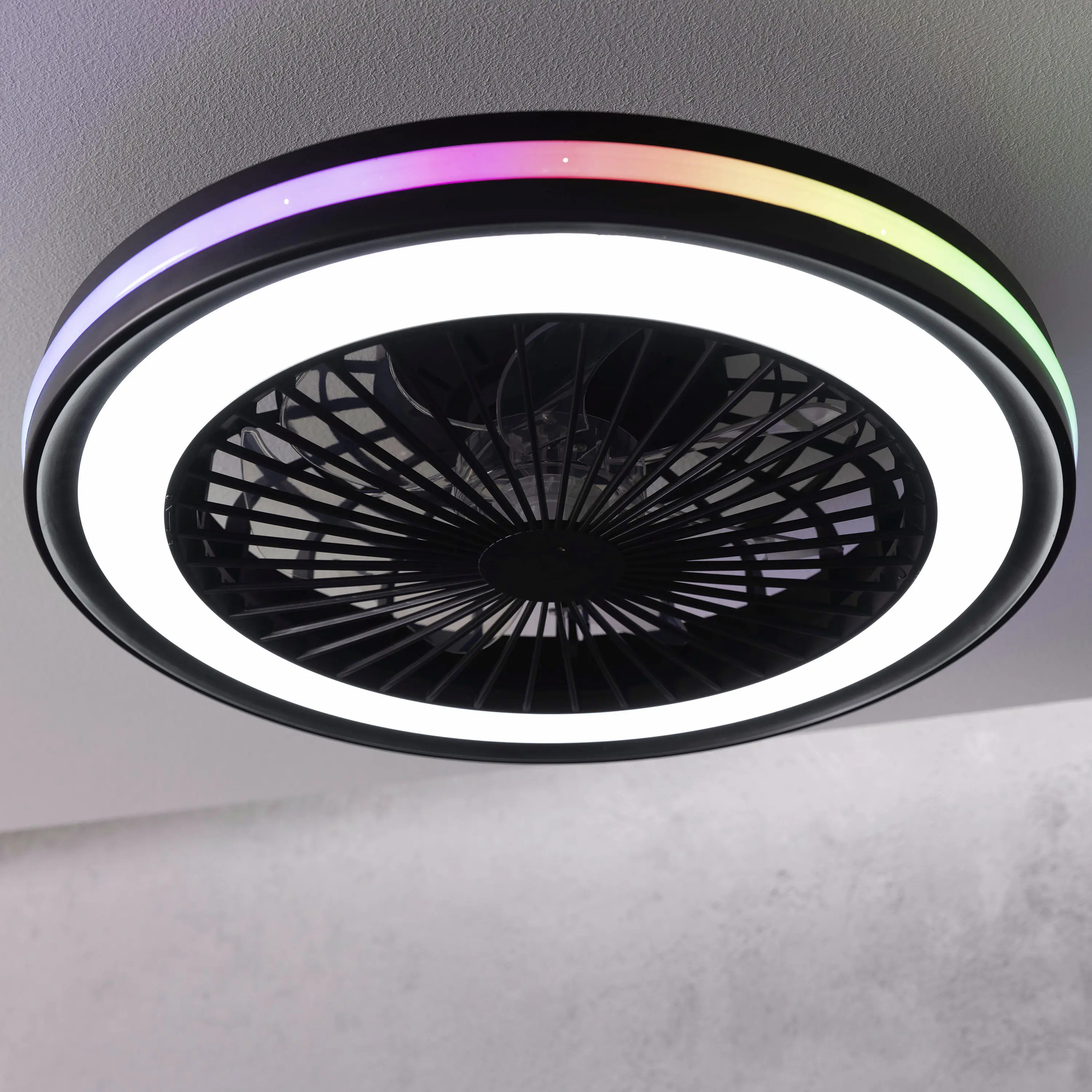 Brilliant LED Deckenventilator Palmero Ø 46,5 cm 40 W schwarz