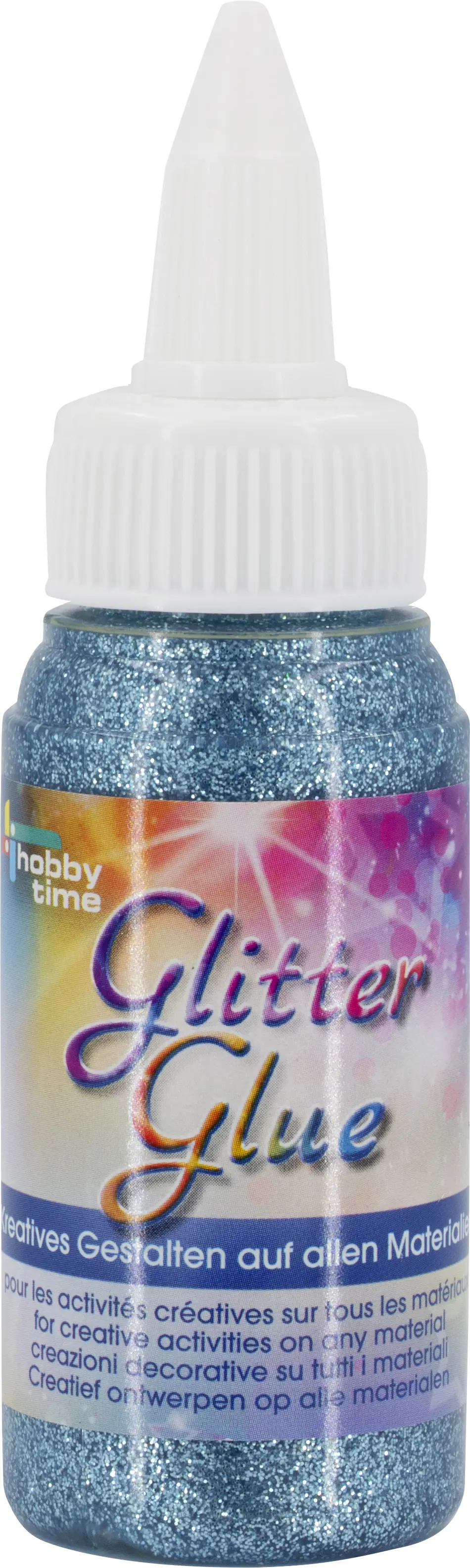 Glorex Glitterglue Flasche Dosierverschluss hellblau 60 ml
