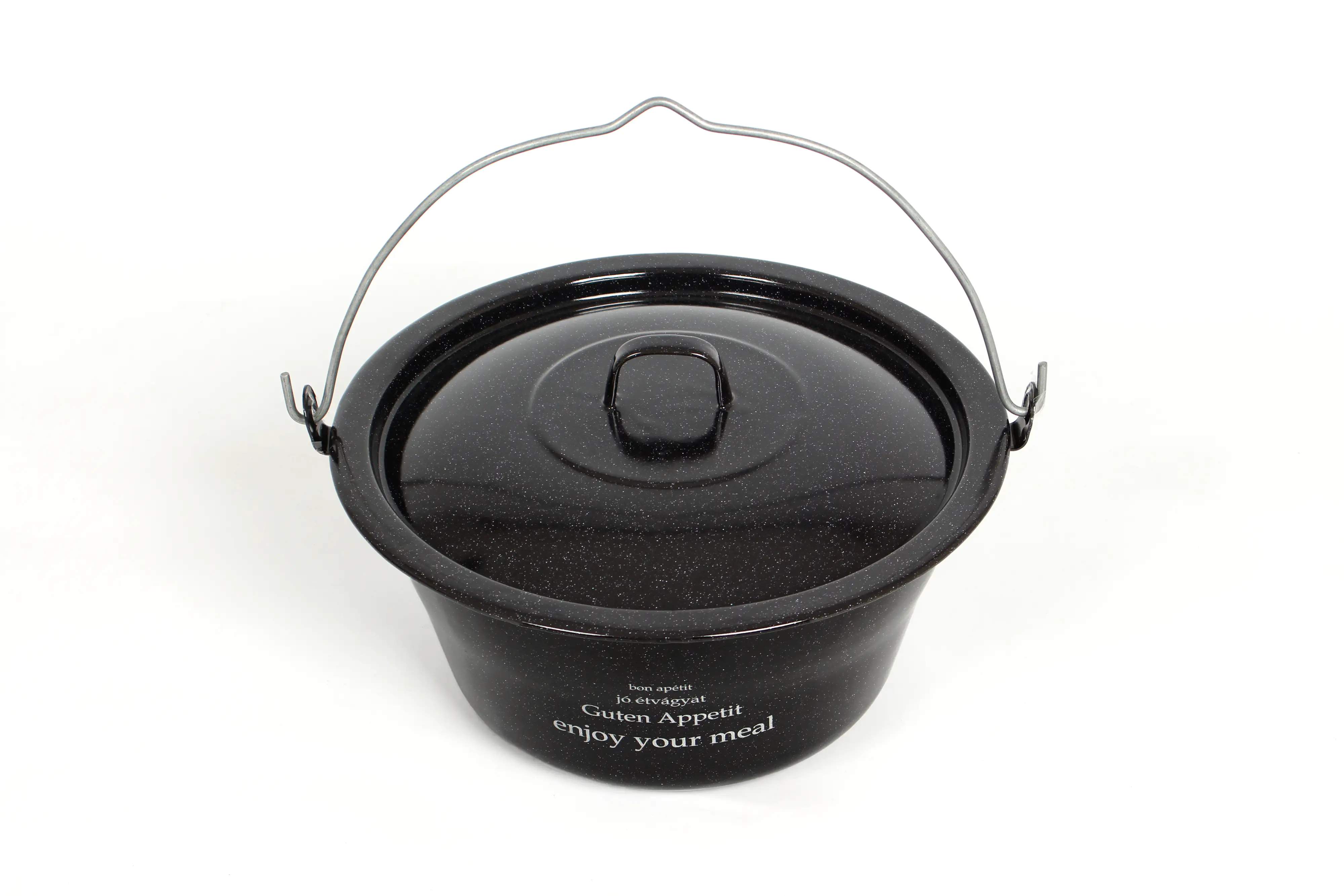 Su-Deco Gulaschkessel 10 Liter mit Deckel schwarz granit