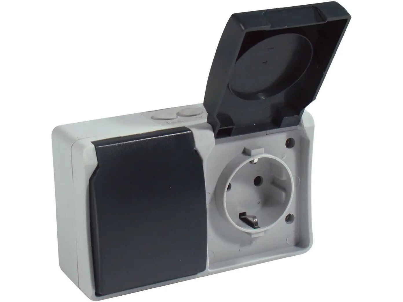 Everflourish Schutzkontaktsteckdose 2-fach Aufputz, mit Berührungsschutz