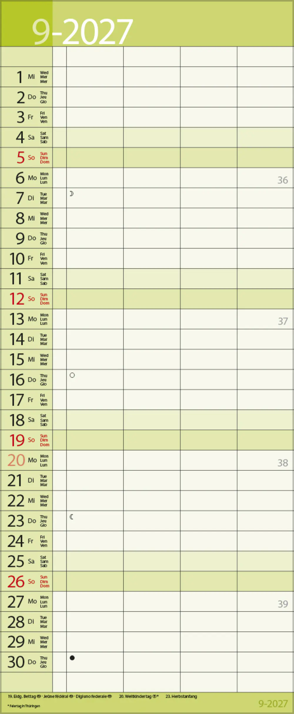 Korsch Kalender Family Timer Lifestyle 2027 
