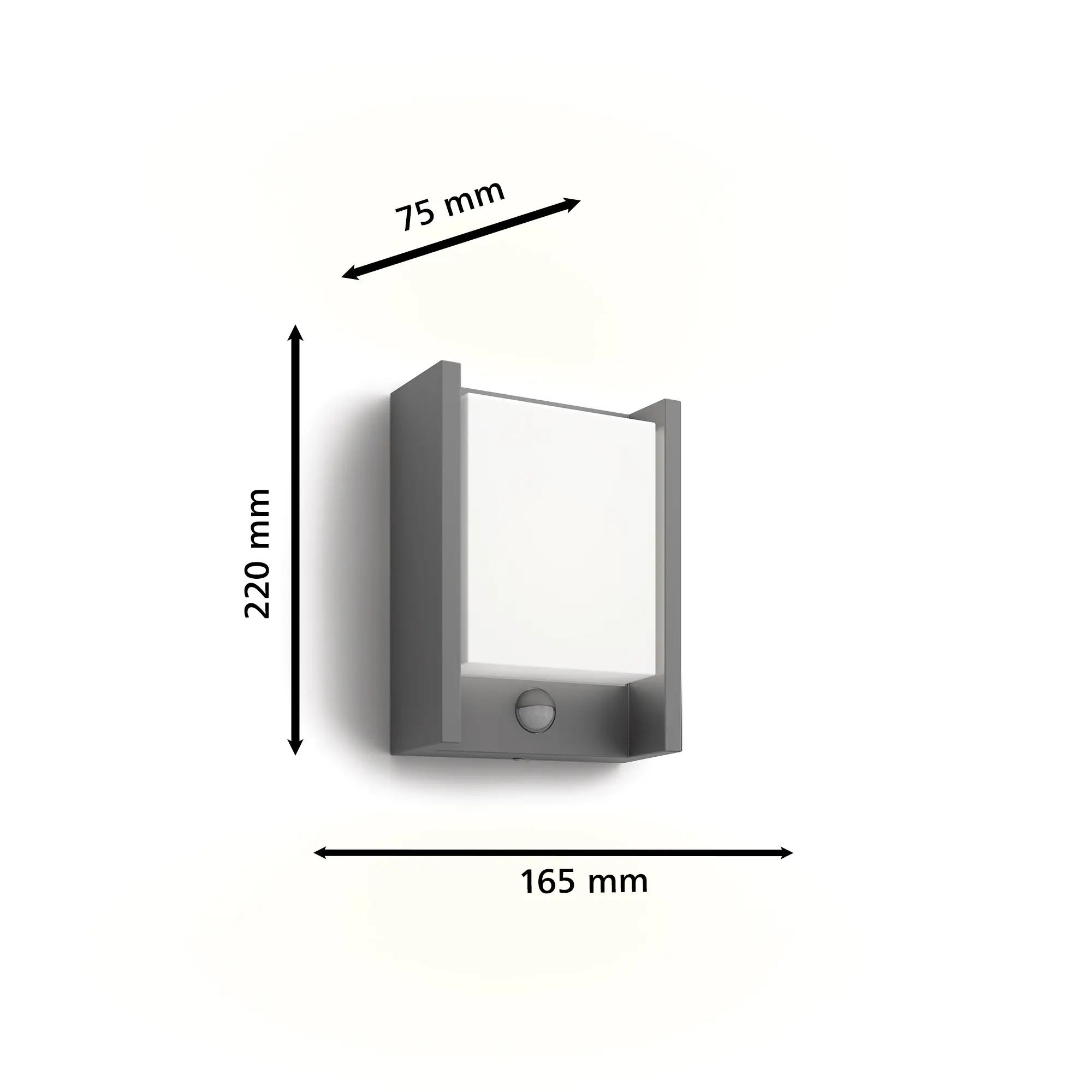 Philips LED Außenwandleuchte Arbour anthrazit mit Bewegungssensor warmweiß