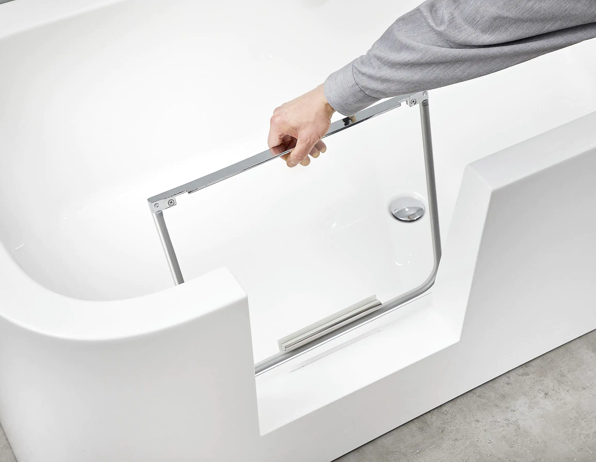 Ottofond Badewanne barrierefrei 180 x 80 cm links weiß