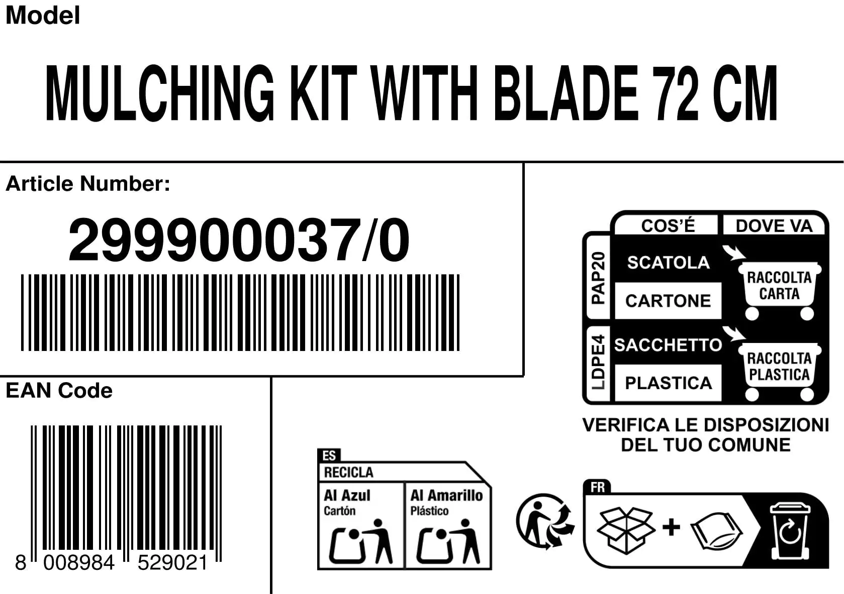 Alpina Mulchkit für Rasentraktor AT2 72 A