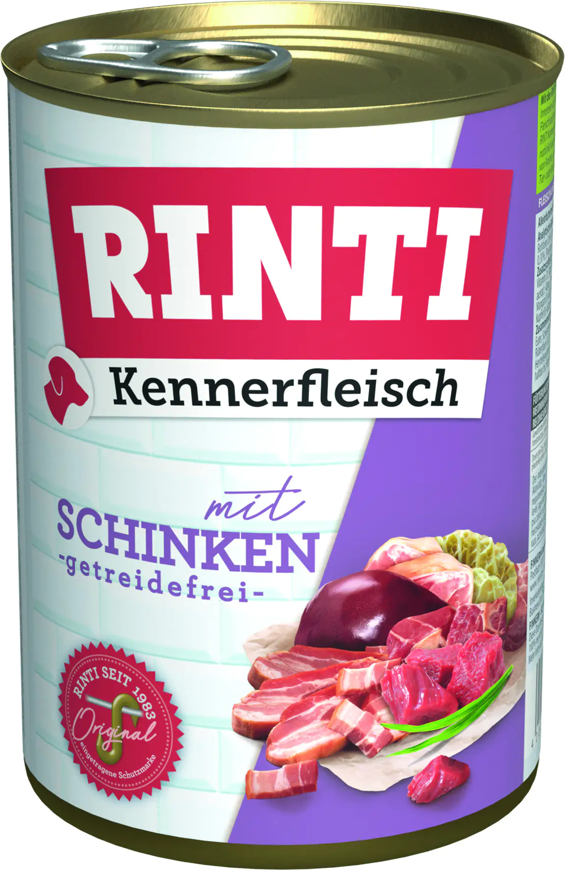 Rinti Kennerfleisch Hundenassfutter Adult getreidefrei 400 g Schinken bei Kartonabnahme