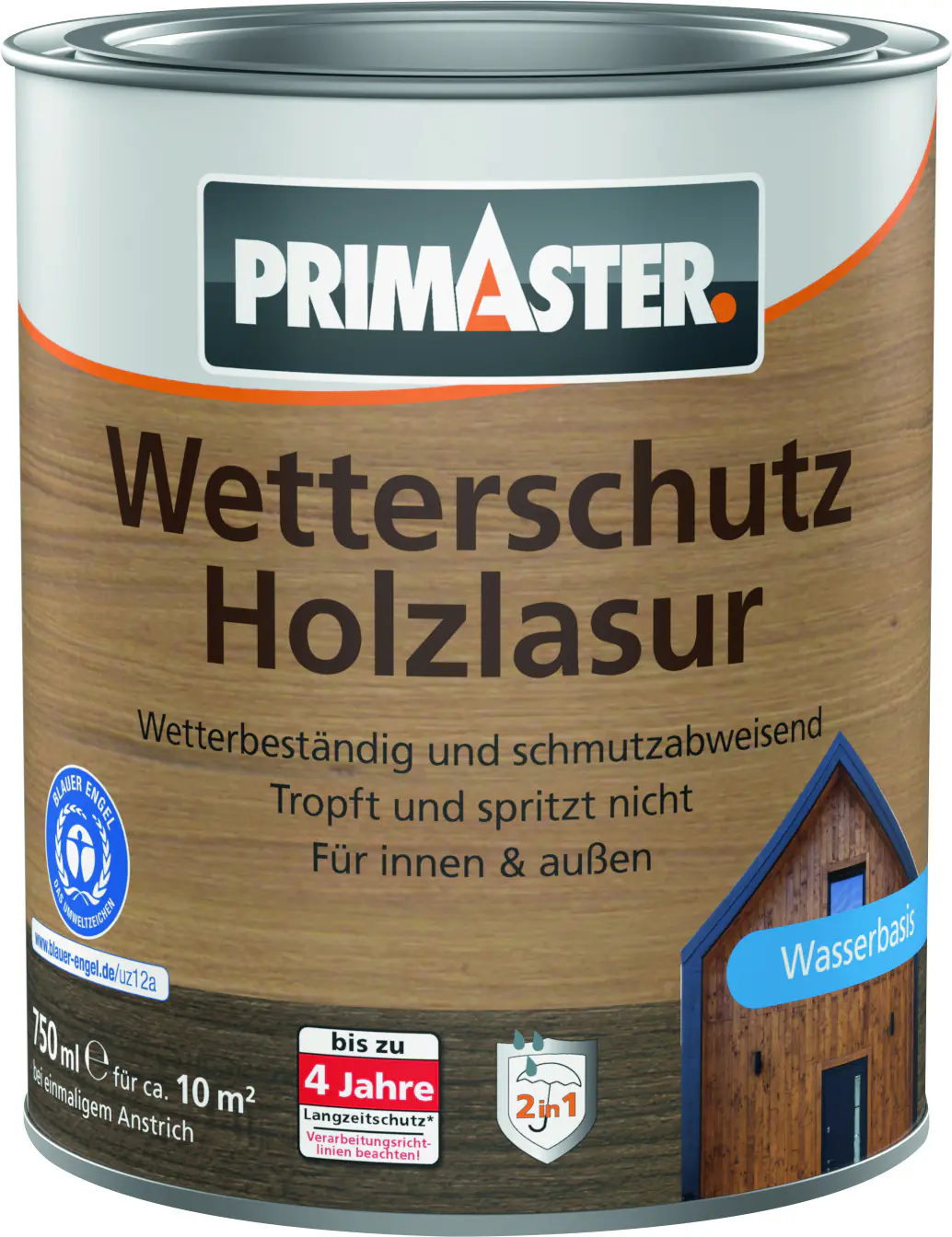 Primaster Wetterschutz-Holzlasur 750 ml nussbaum