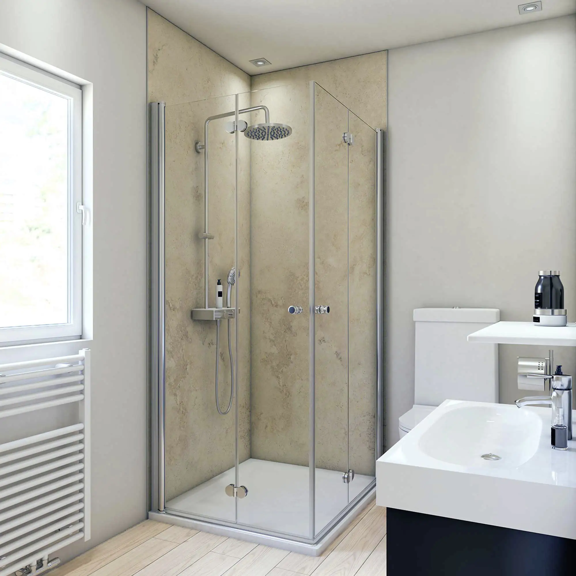Breuer Duschrückwand Marmor sand 100 x 210 cm