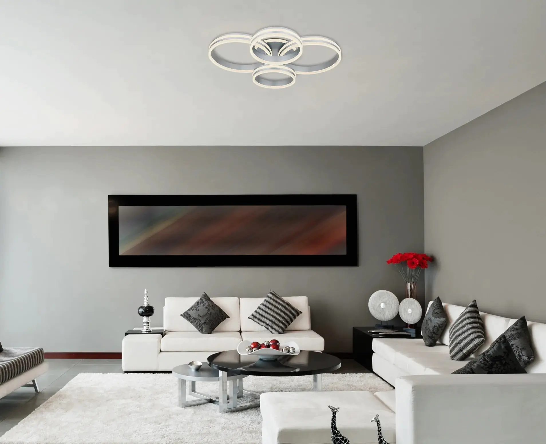 Globo LED Deckenleuchte Rubio 4 Ringe