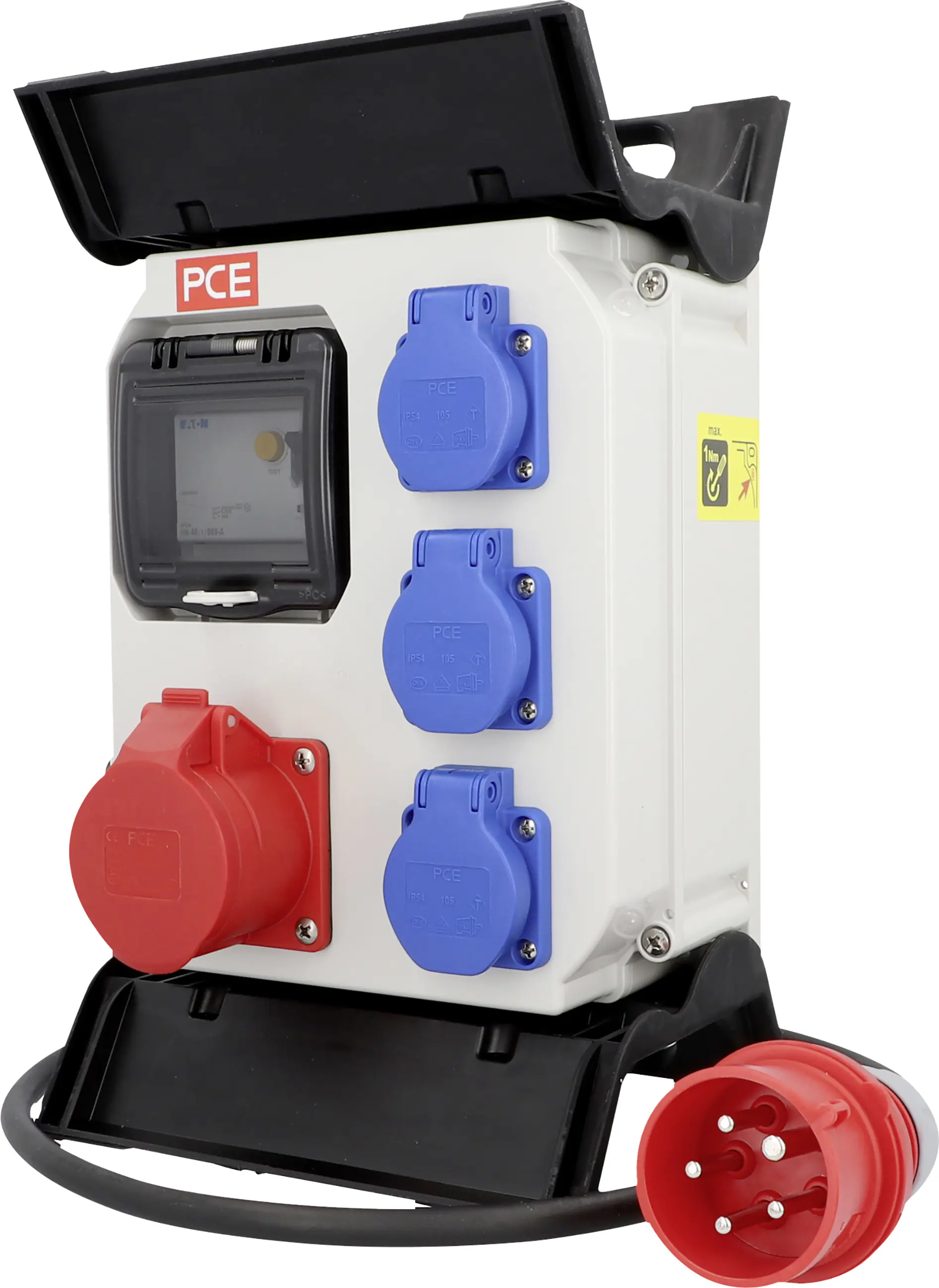 PCE CEE-Mobil-Verteiler 1x CEE & 3x Schutzkontakt 2 m