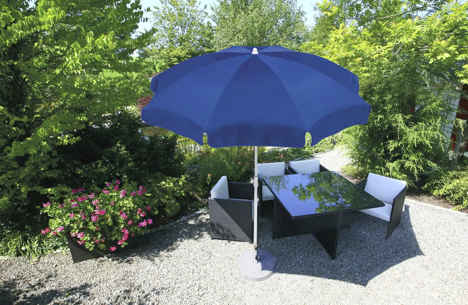 Schneider Sonnenschirm Ibiza blau Ø 240 cm