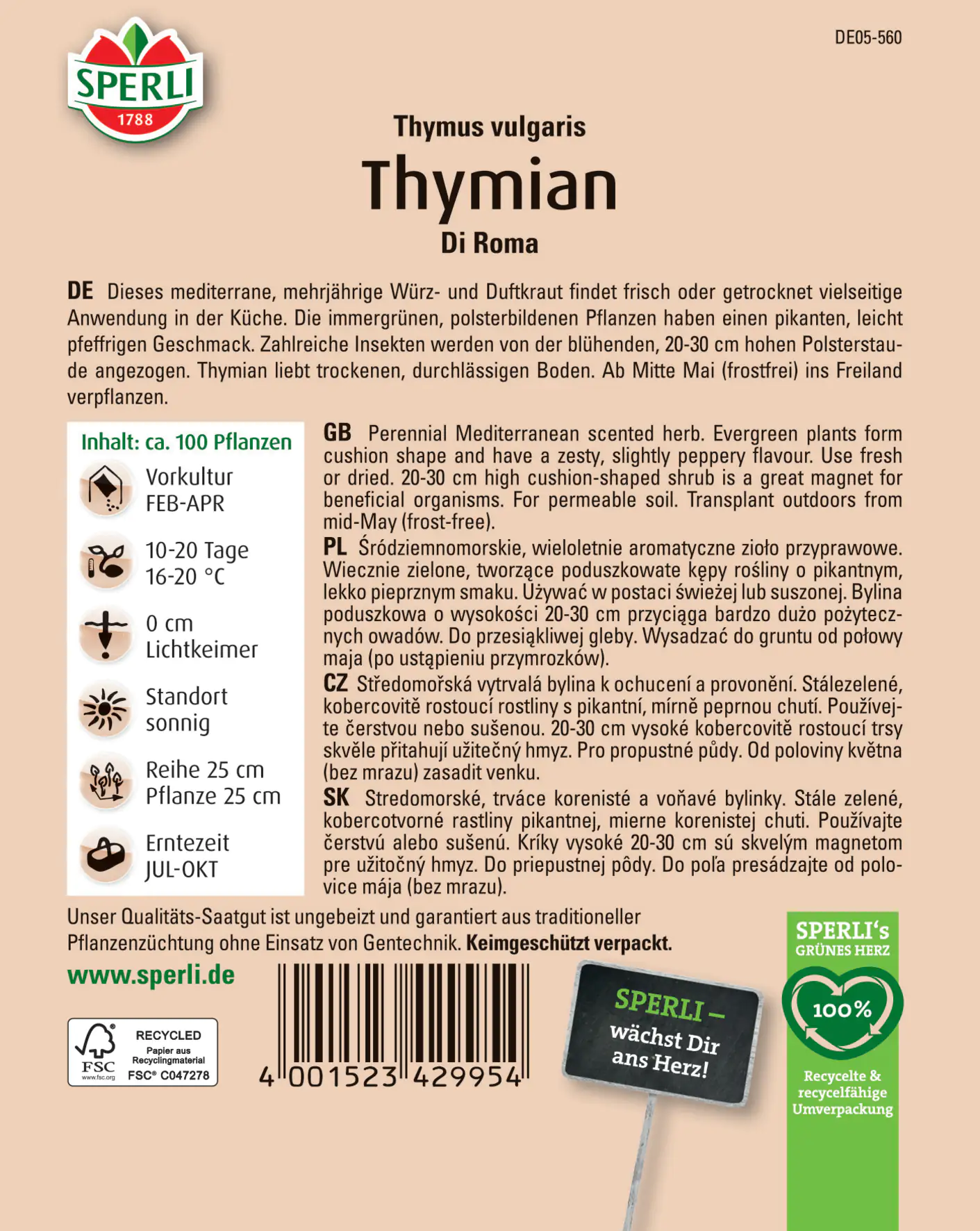 Sperli Thymian Di Roma