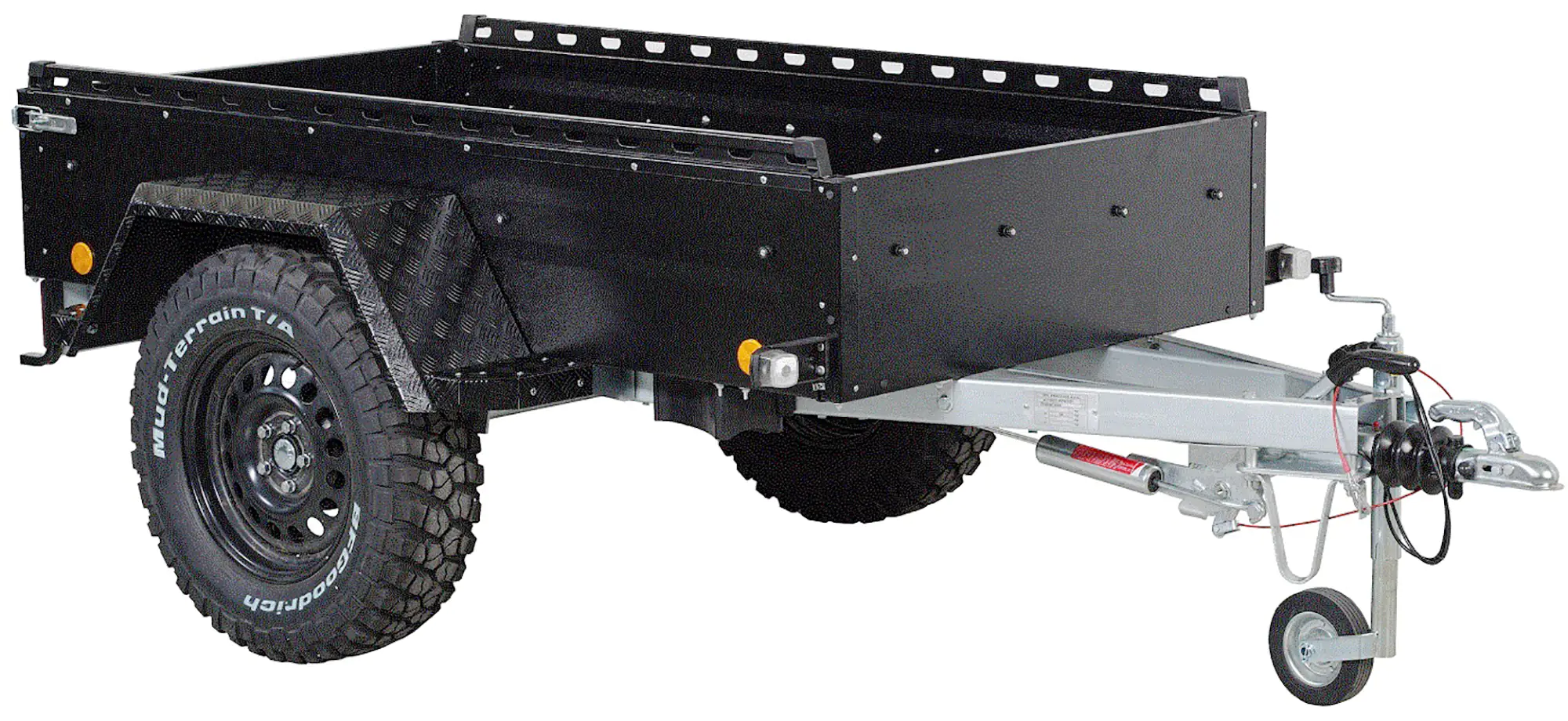 TPV PKW-Anhänger TL-EB3 Offroad schwarz pulverbeschichtet mit Radstoßdämpfern gebremst 1300kg