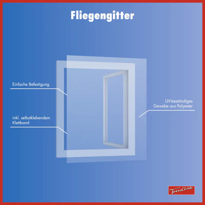 TrendLine Fliegengitter 130 x 150 cm weiß kürzbar