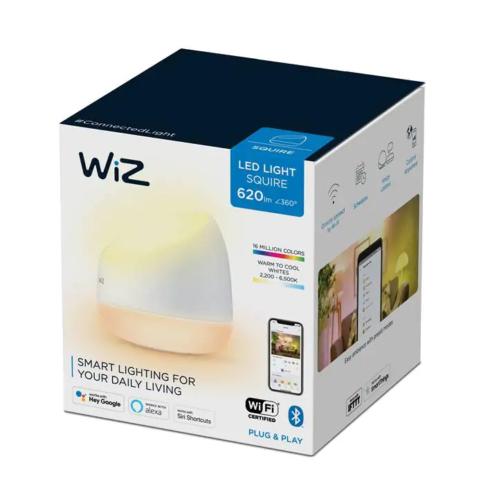 WiZ LED Tischleuchte Squire weiß dimmbar RGBW WiZ Connected