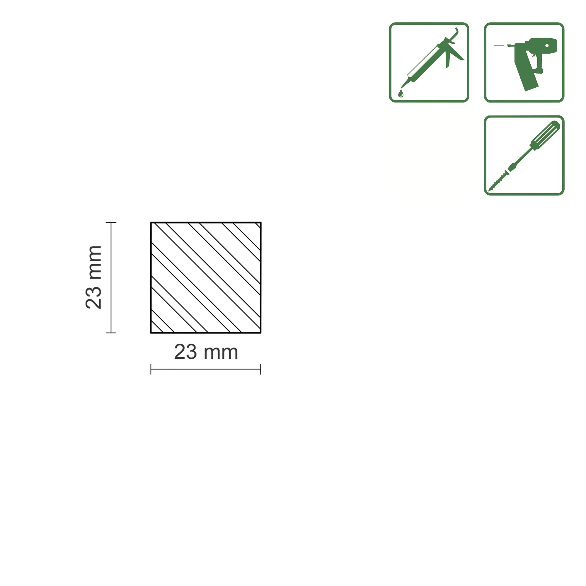 FN Neuhofer Flachleiste 95 cm 23 x 23 mm Buche