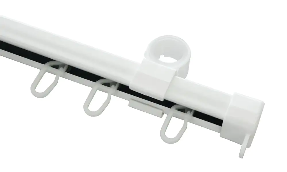 Gardinia Halter und Endkappe für U-Lauf, weiß, 2-er Pack