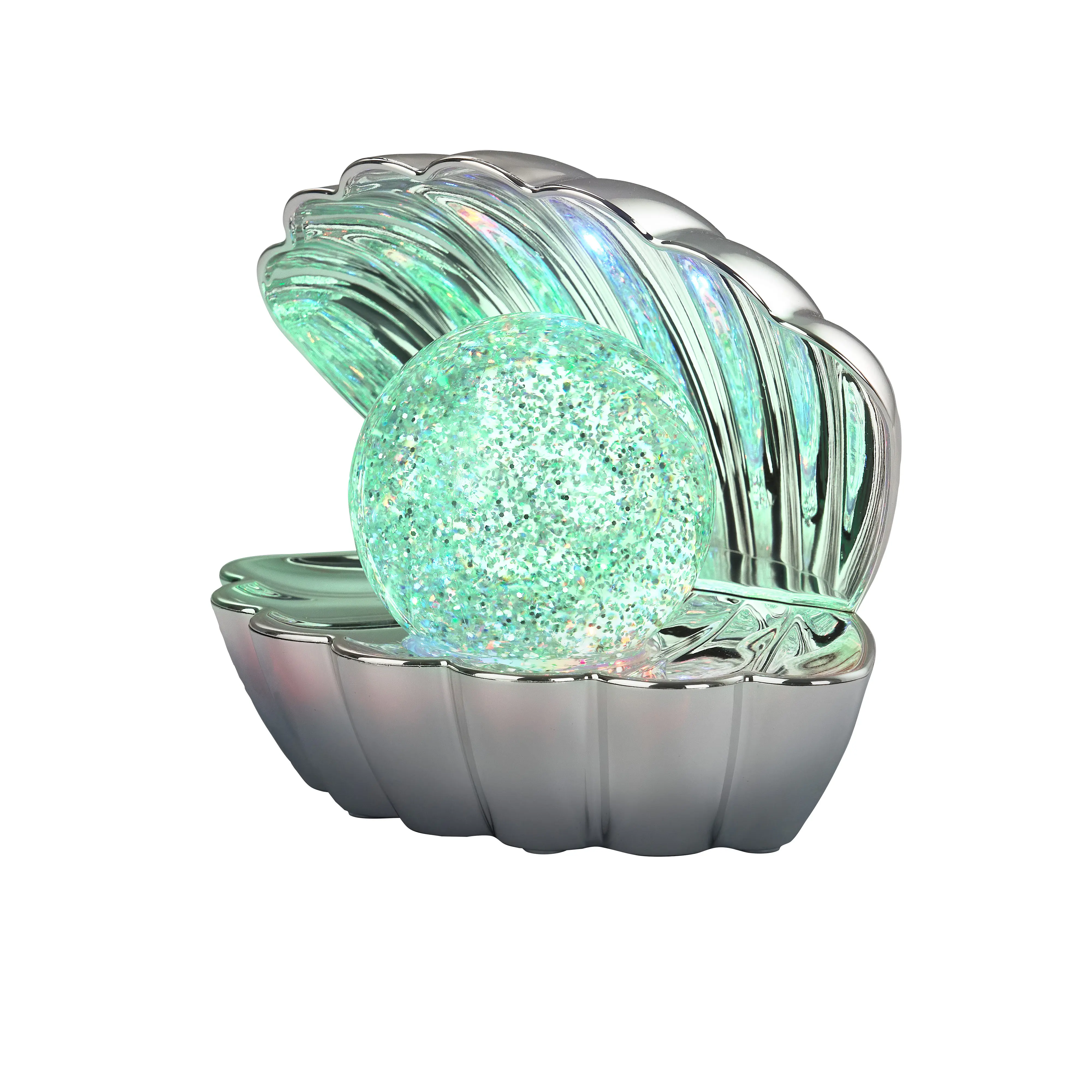 Reality LED Tischleuchte Shelly mit Glitzerkugel 18 x 15 cm RGB chrom 