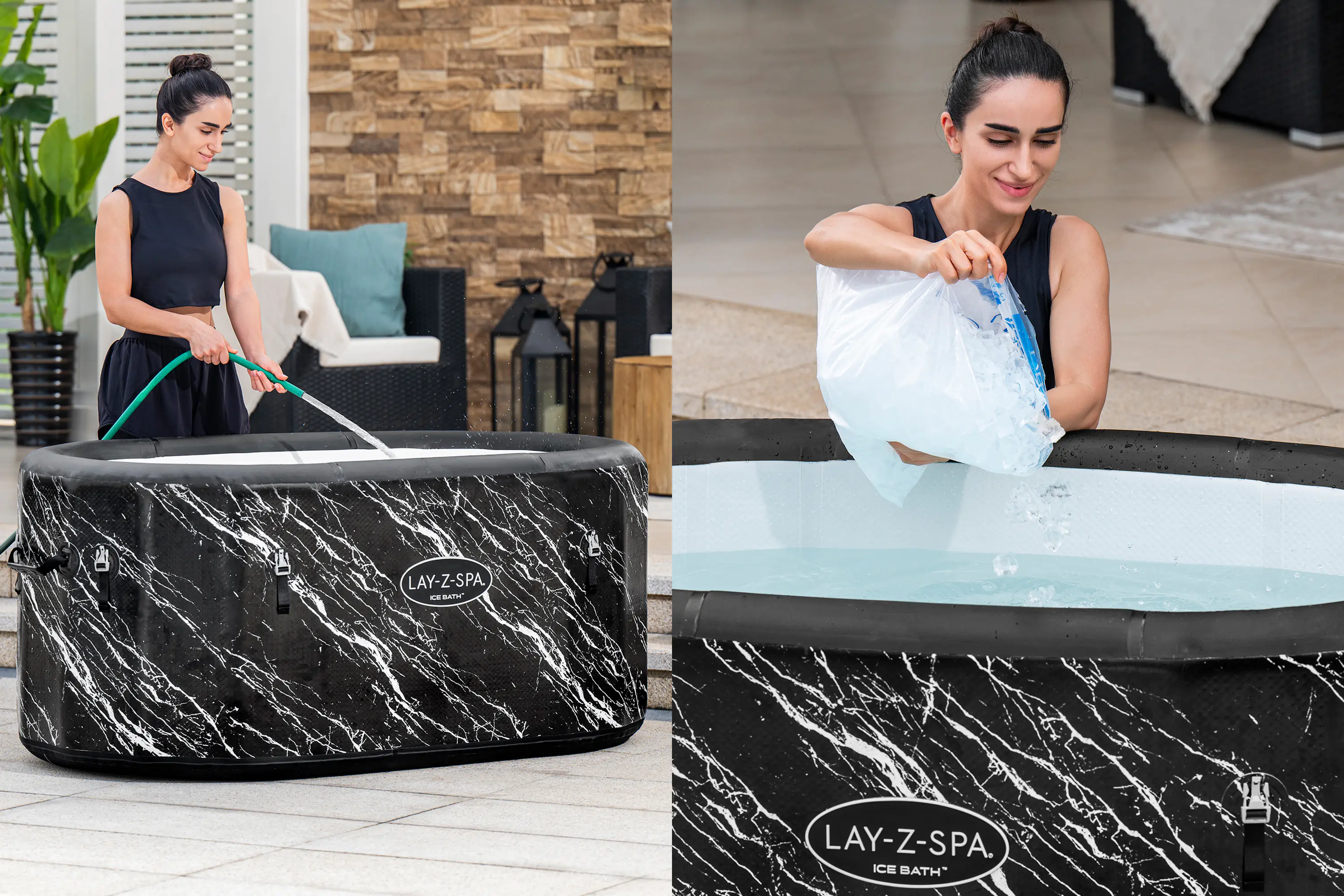Bestway Eisbad LAY-Z-SPA FortiFiber Glacial Dip mit Filterpumpe 71 x 92 x 152 cm