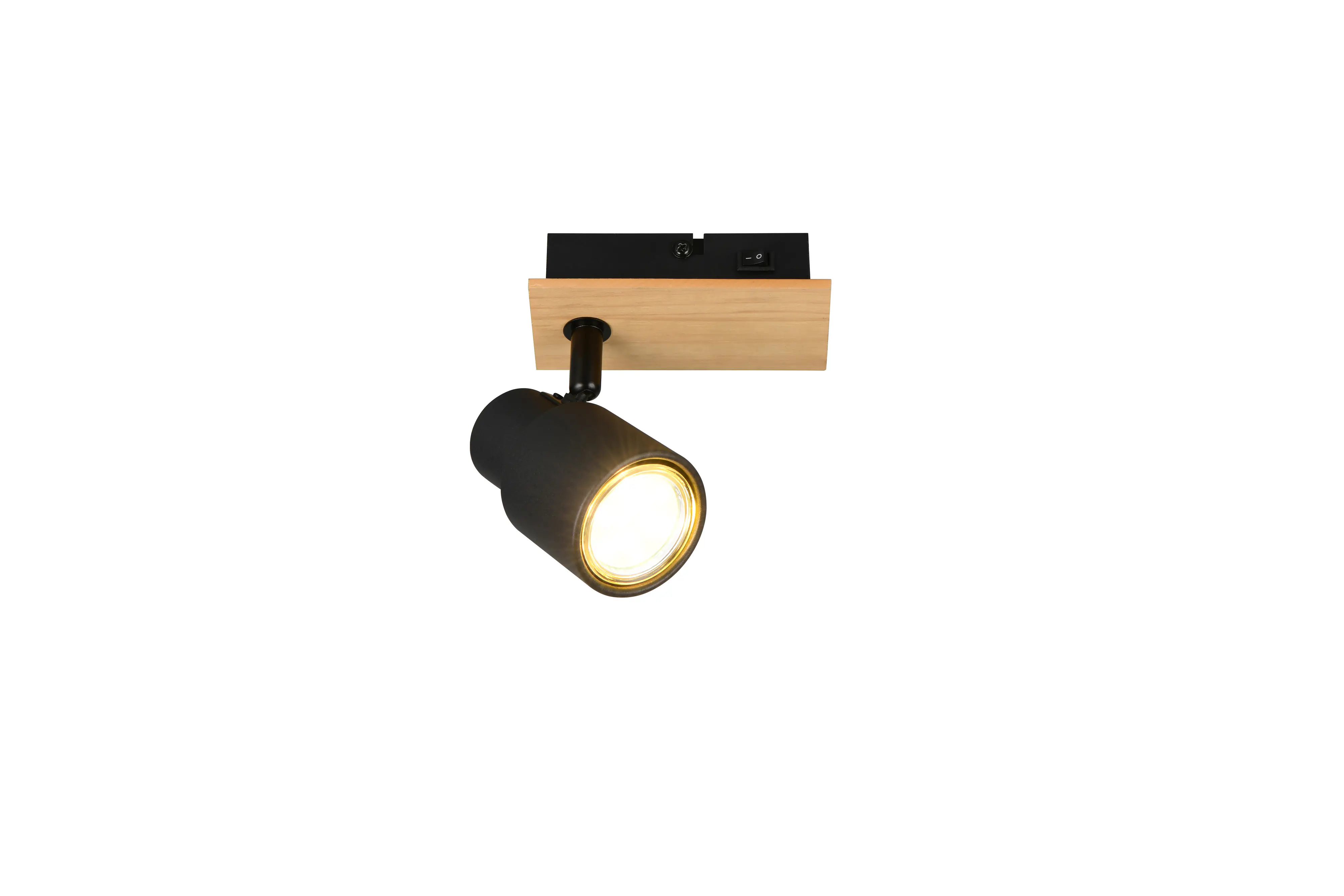 Trio Wandlampe 1er Spot Pierre 15 x 14 cm schwarz matt/natur