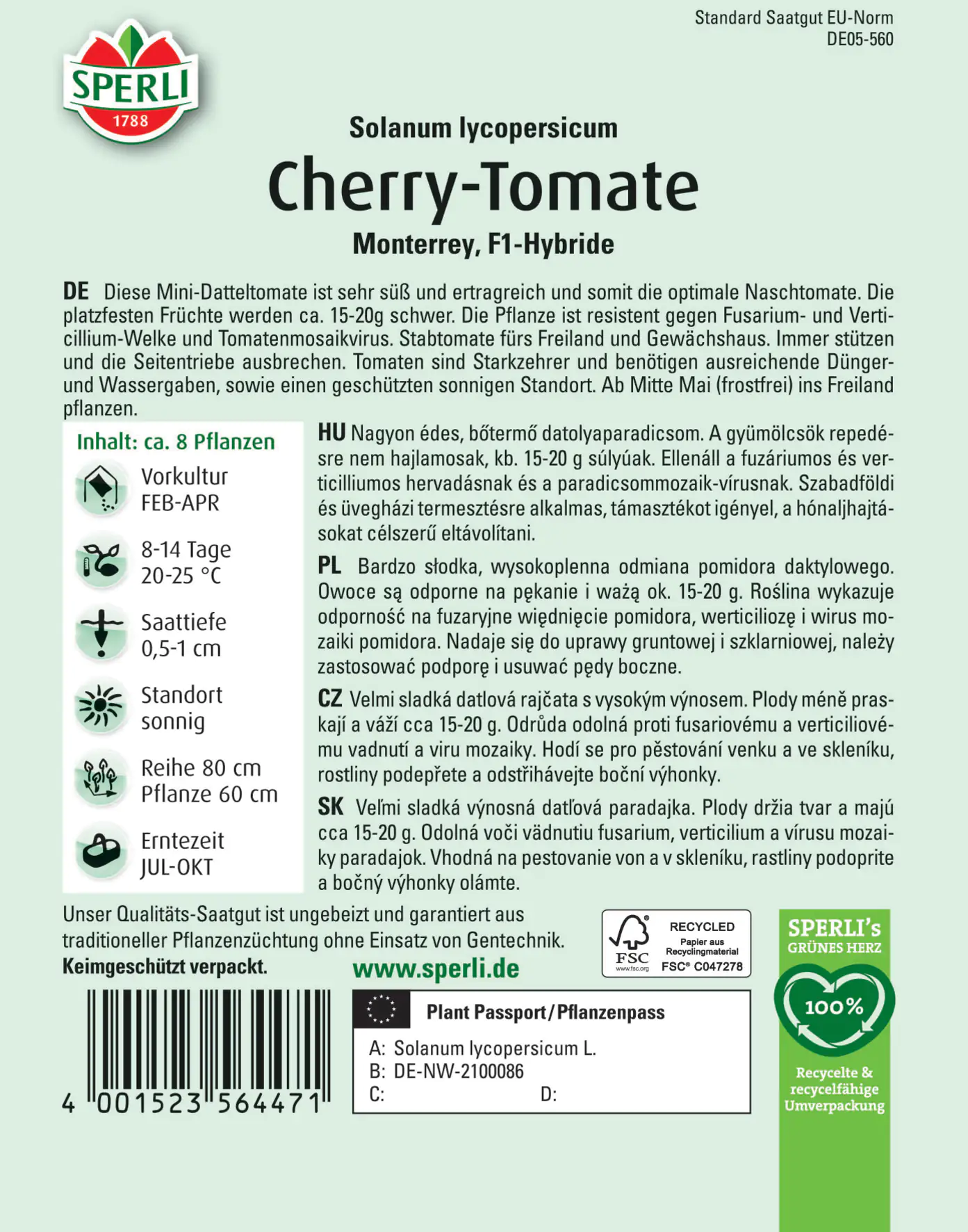 Sperli Cherrytomate Monterrey F1