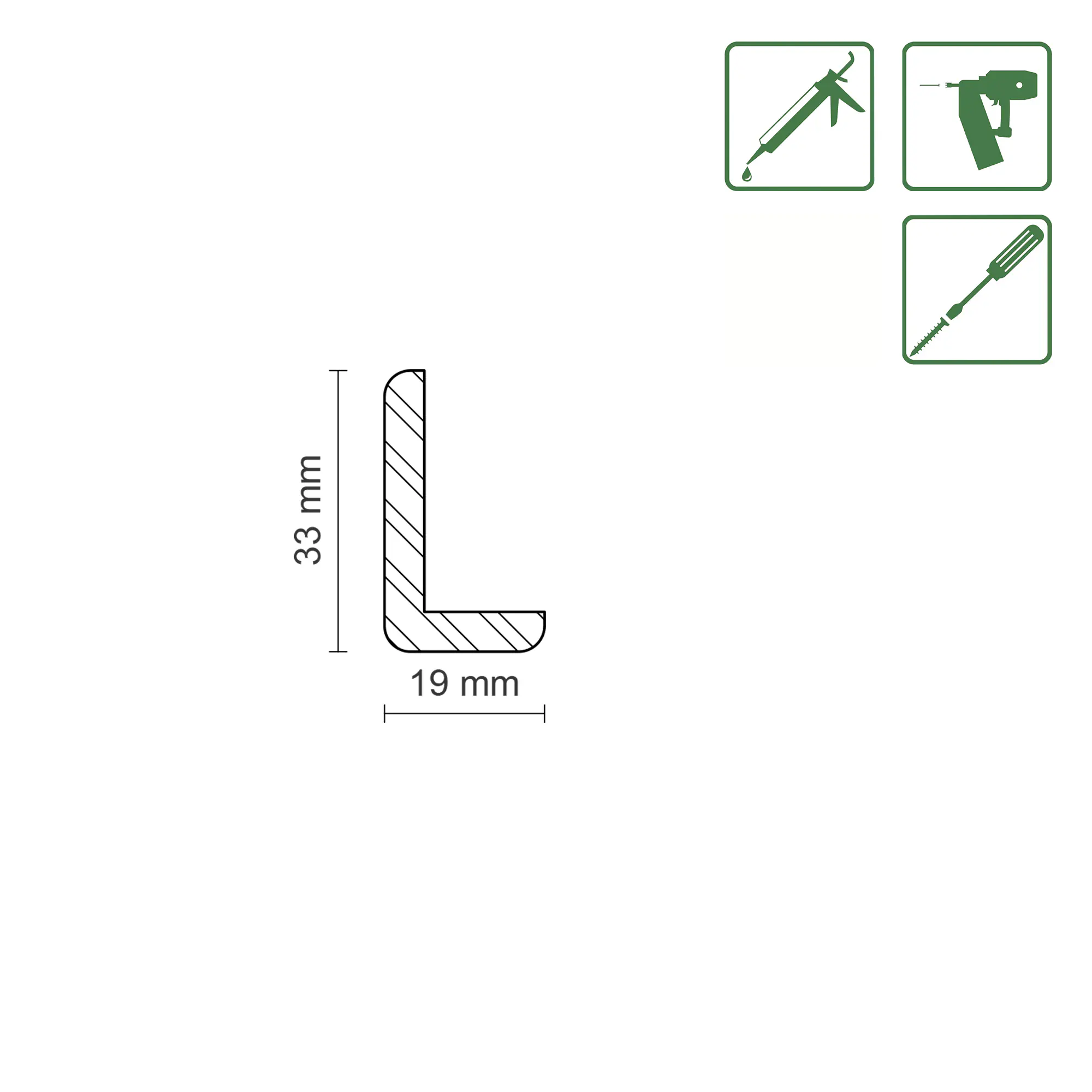 FN Neuhofer Winkelleiste 100 cm 33 x 19 mm Fichte oder Kiefer