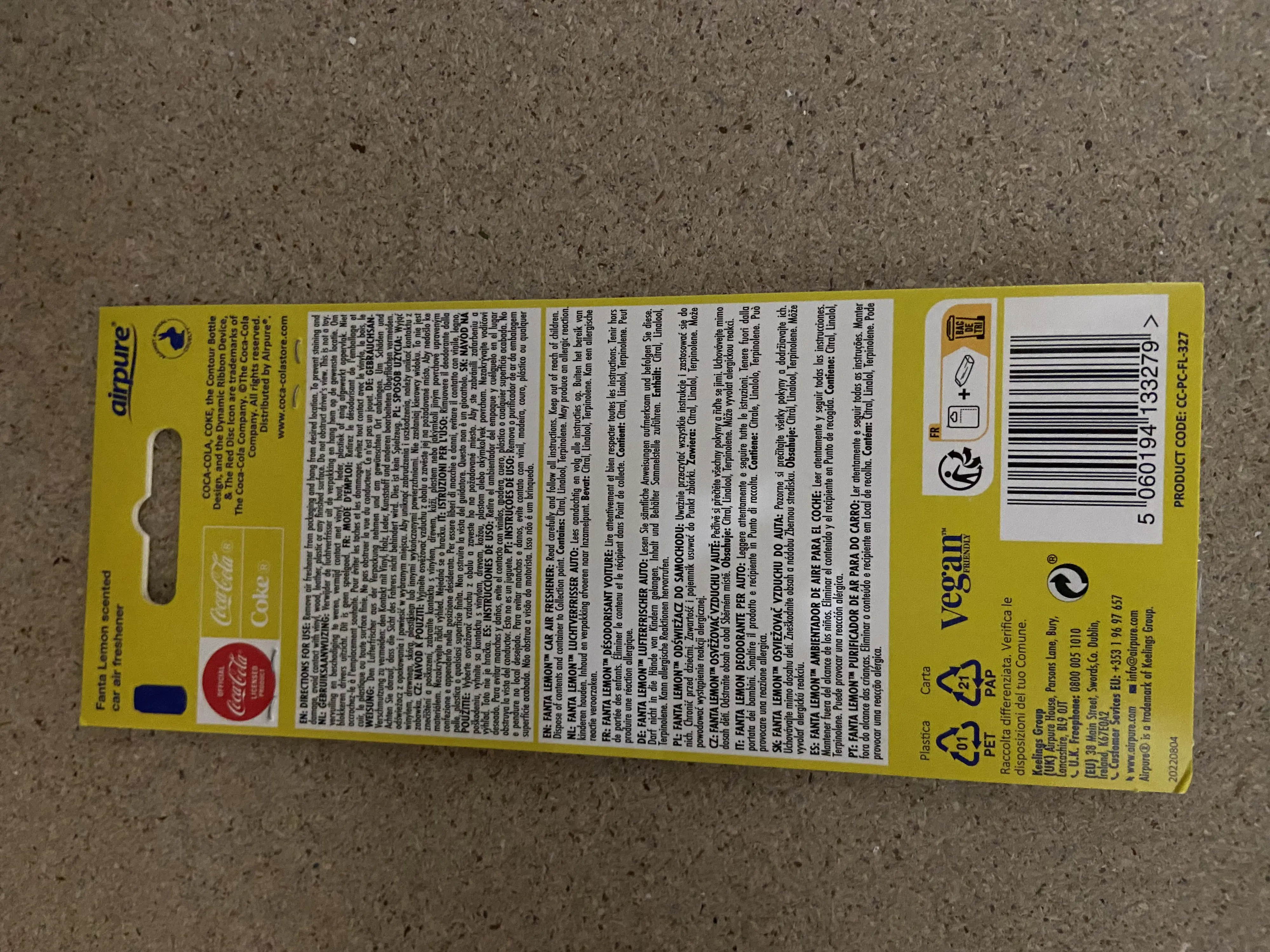 airflair Papierlufterfrischer Dose Fanta Lemon