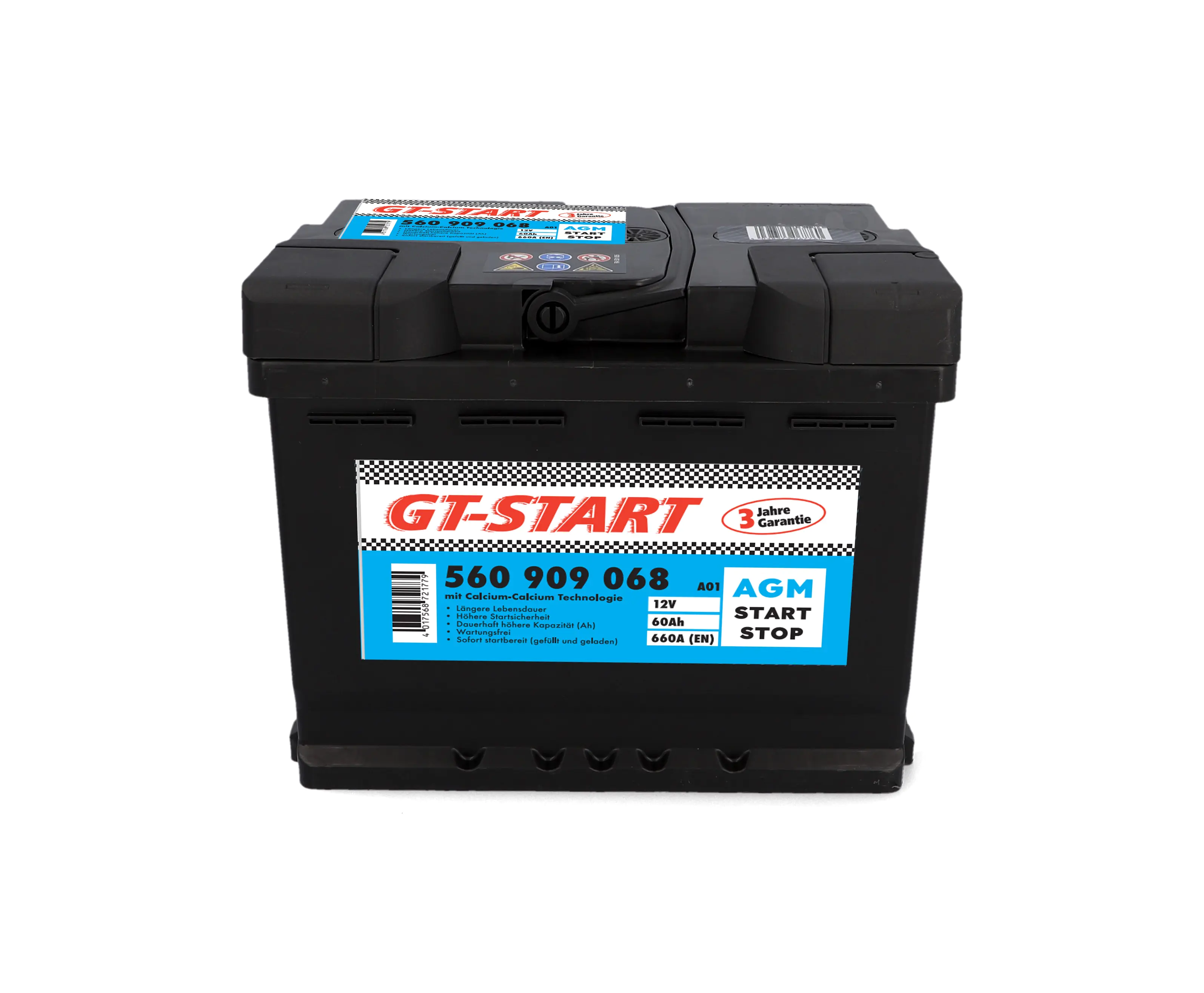 GT-Start Starterbatterie AGM 60Ah 660A 560 909 068