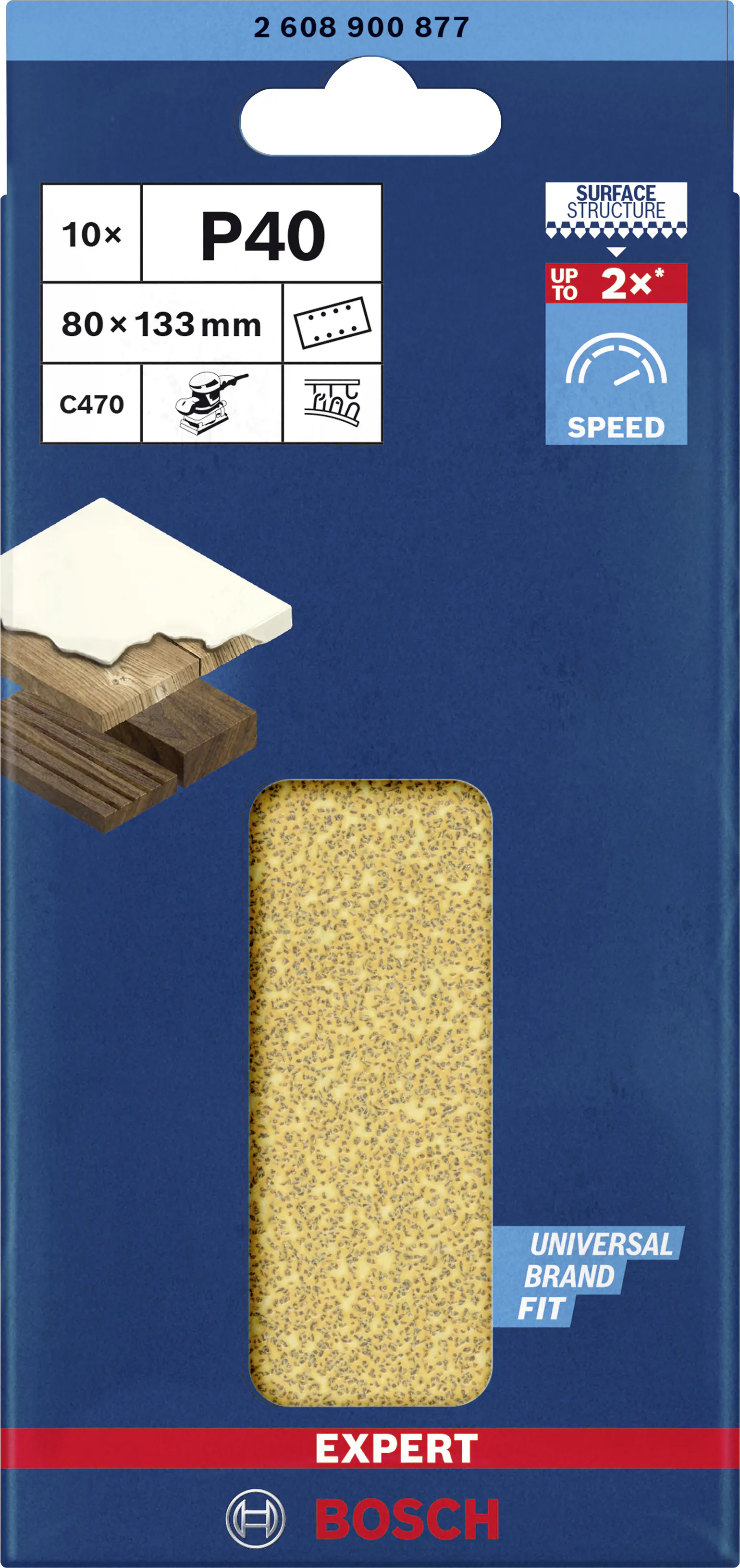 Bosch Expert Schleifpapier C470 80 x 133 mm G 40 10 Stück