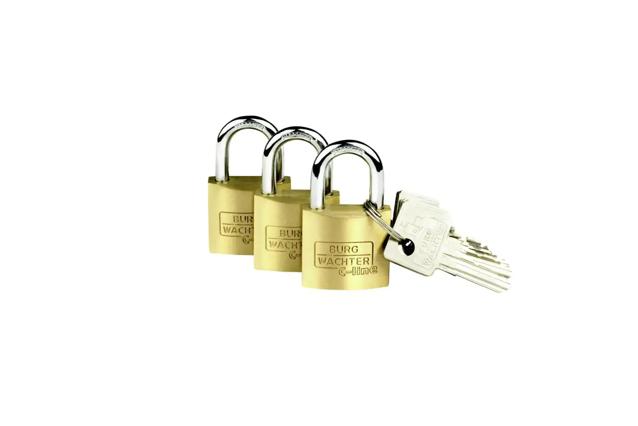 Burg Wächter Vorhängeschloss Trio 222 30 C-Line 14.3 x 16.0 mm - 3 Stück
