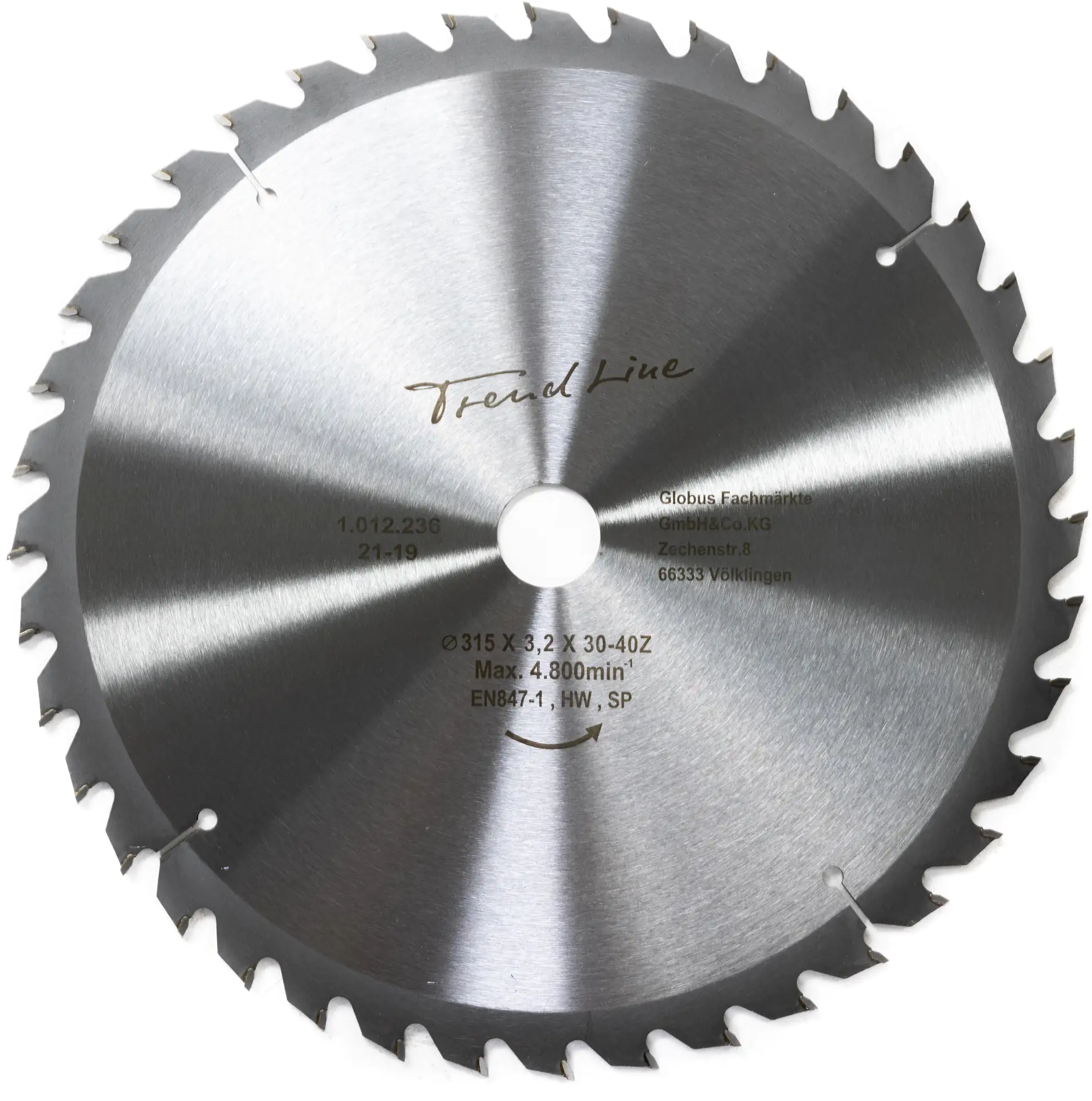 TrendLine HM-Kreissägeblatt Ø 315 mm Bohrung Ø 30 mm