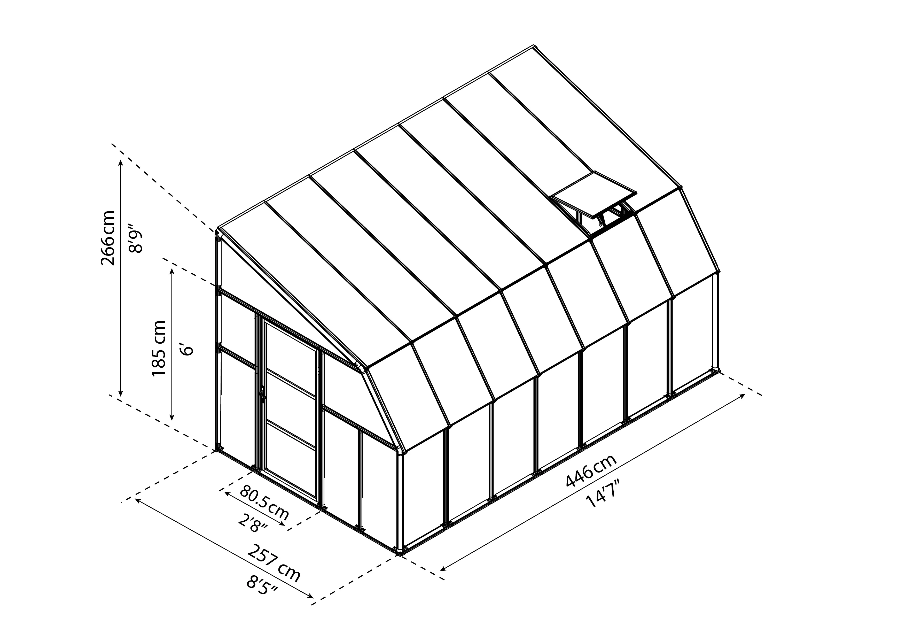 Canopia Gewächshaus Sun Room PVC weiß 446 x 257 cm