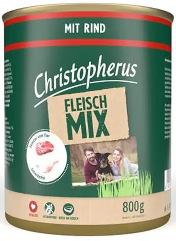Christopherus Fleisch-Mix Hundenassfutter 800 g Rind