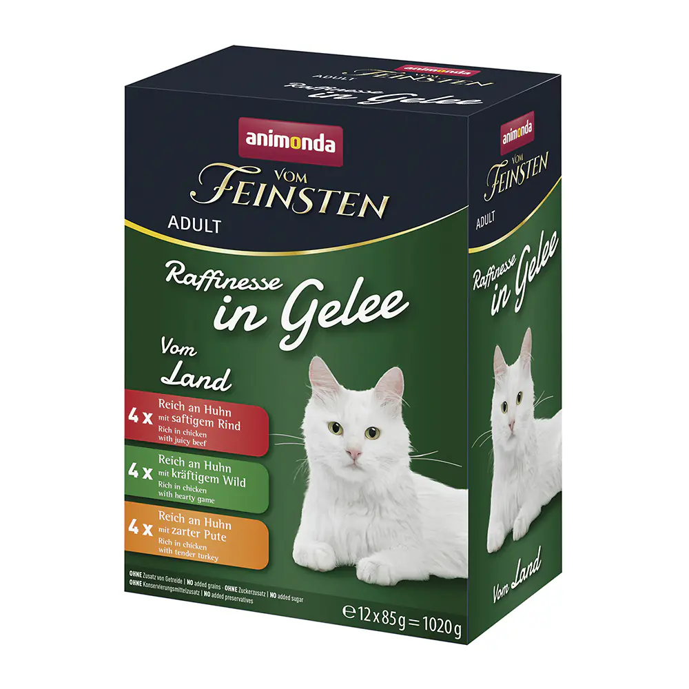 Animonda vom Feinsten Raffinesse Katzennassfutter Adult 12 x 85 g Mix vom Land in Gelee