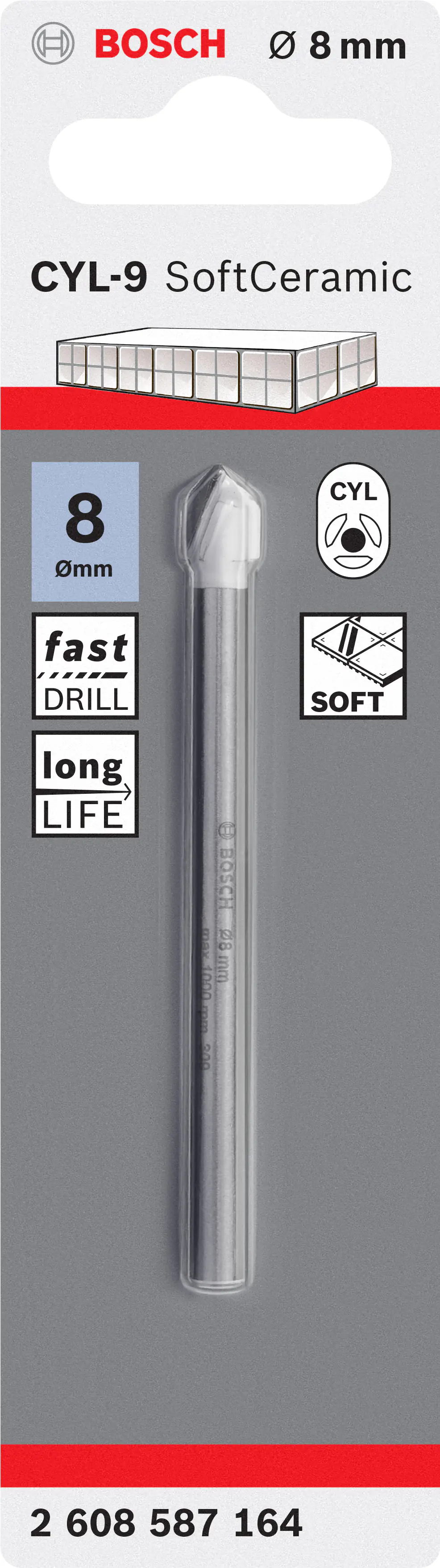 Bosch Fliesenbohrer CYL-9 Ceramic 8 mm