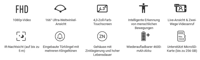 Ezviz Video-Türsprechanlage DP2 kabellos