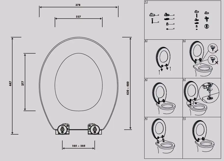 Primaster WC-Sitz mit Absenkautomatik Eiche grau