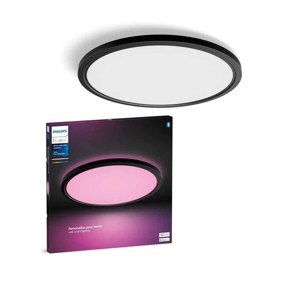 Philips Hue LED Deckenleuchte Tento rund schwarz 55 x 55 cm RGB 