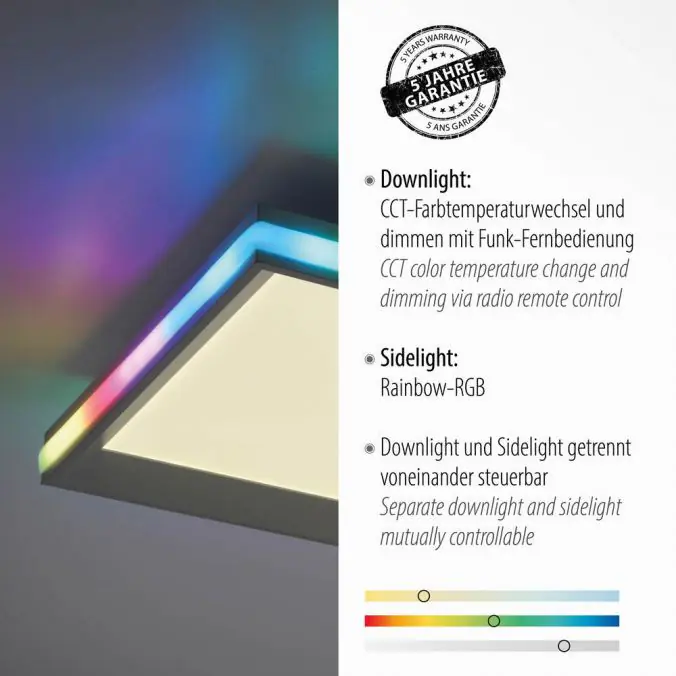 JustLight CCT LED Deckenleuchte Galactica weiß 100 x 25 cm dimmbar