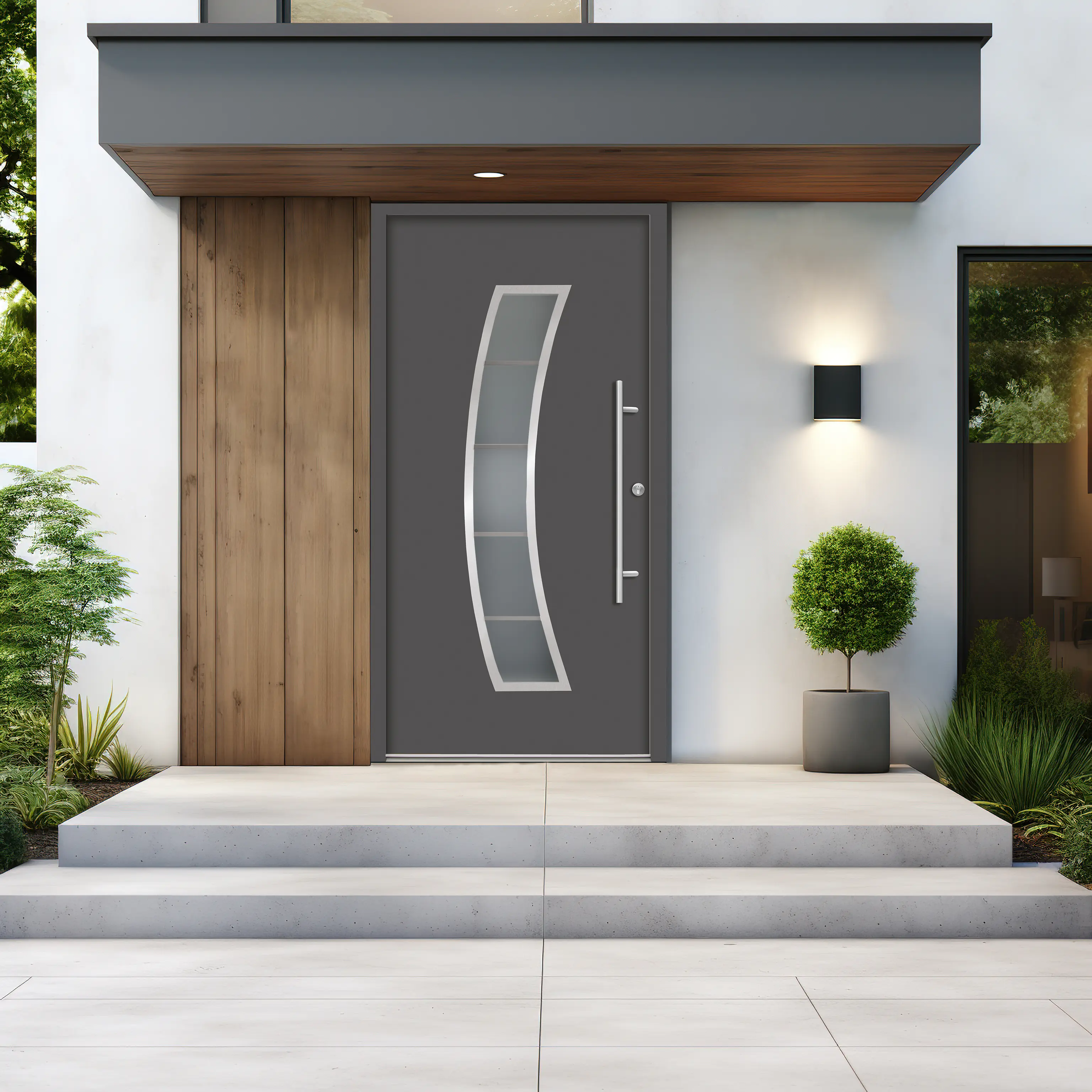 Splendoor Haustür Passivedoor Premium P14 Anthrazit DIN Rechts 110 x 210 cm