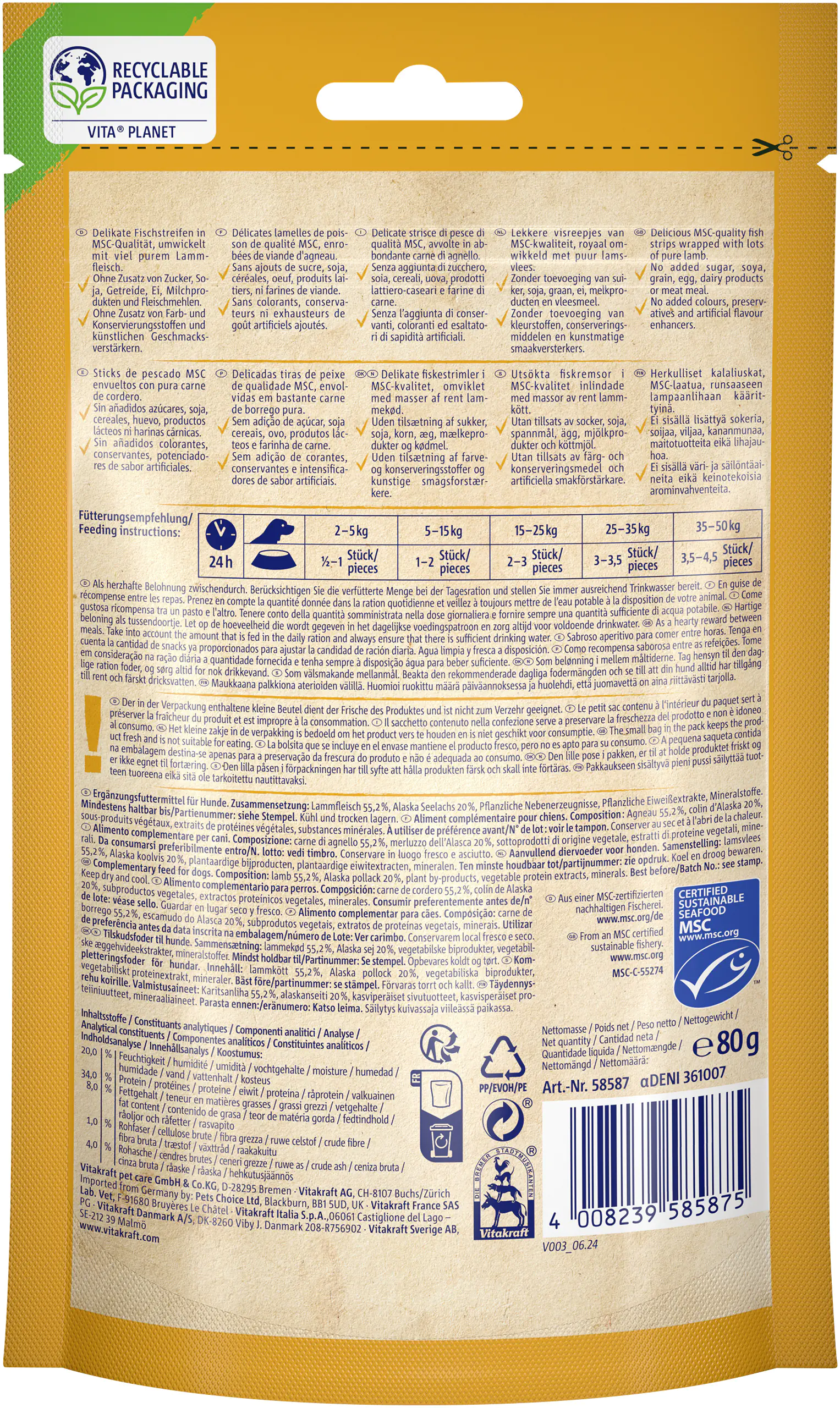 Vitakraft LAMB Duo® Lammfleisch & Fisch MSC 80 g