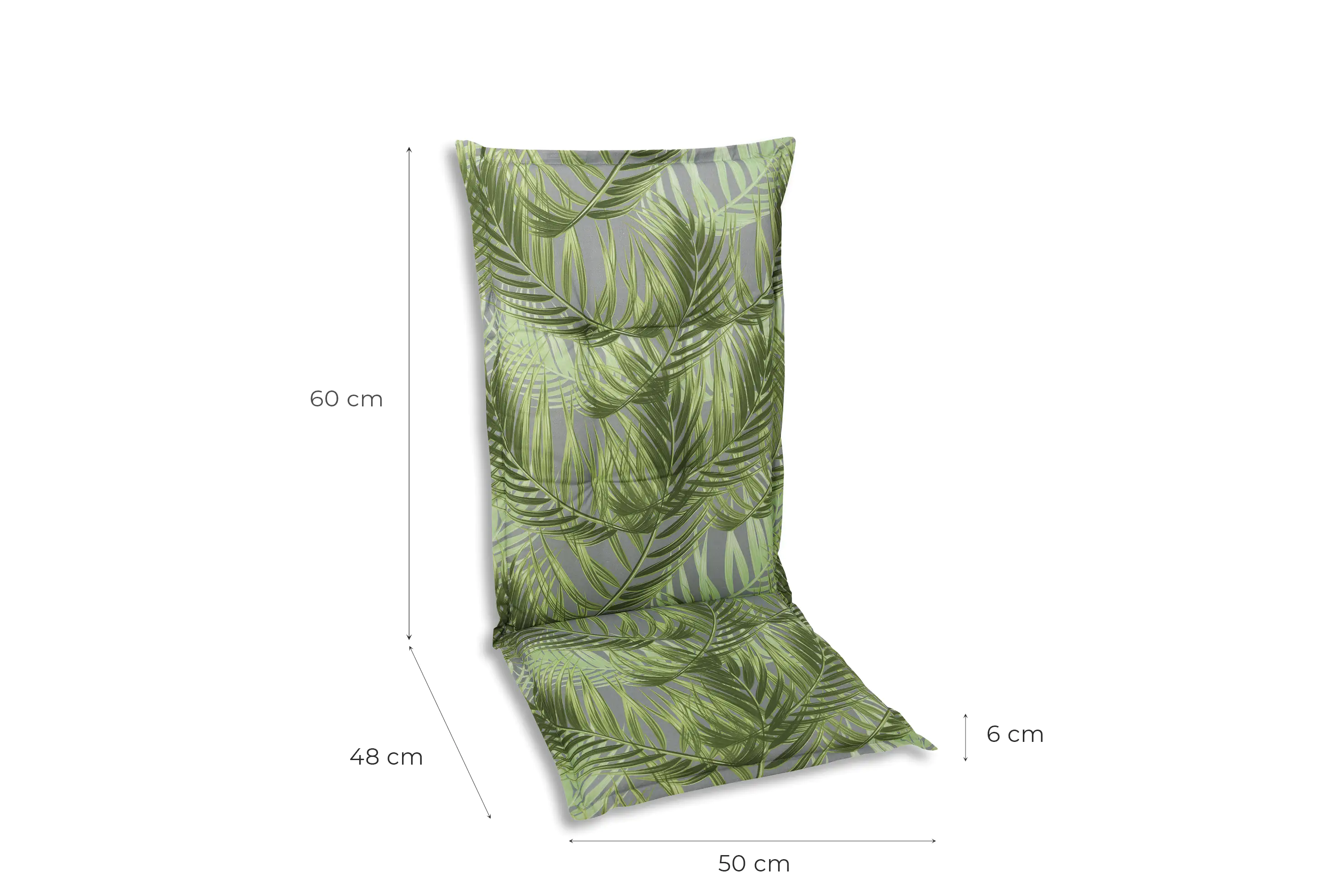 GO-DE Mittellehner-Auflage 50 cm x 110 cm x 6 cm, grün, palmy grün