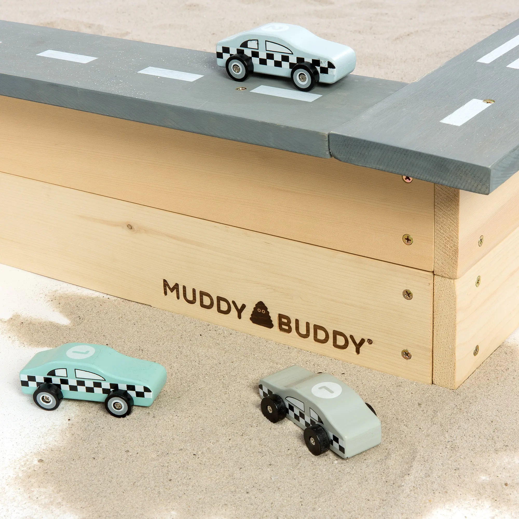 Muddy Buddy Sandkasten Highway Hero 135 x 125 x 20 cm