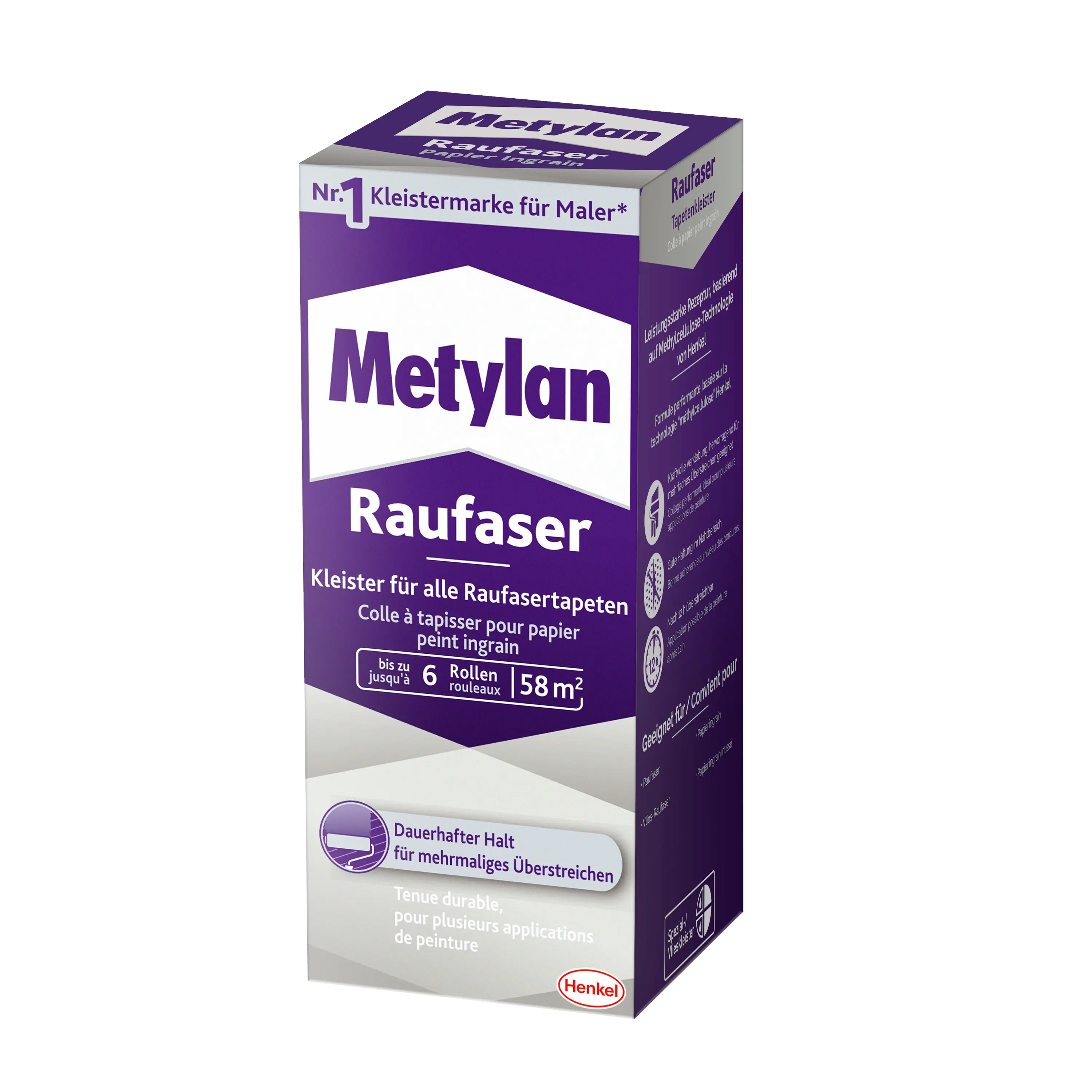 Metylan Raufaser Tapetenkleister 360 g Paket, trocknet transparent