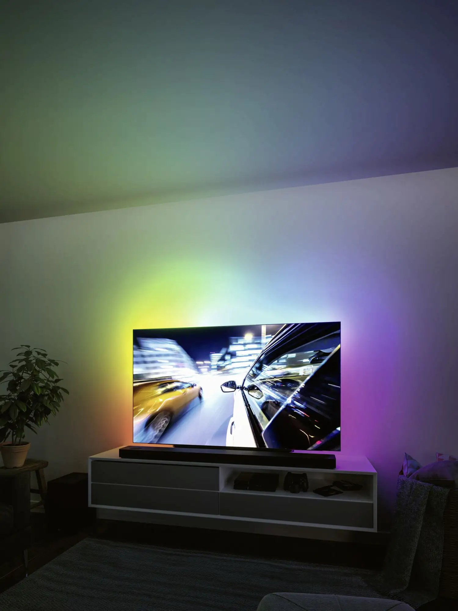Paulmann Entertain USB LED Stripe 2,4m RGB dimmbar, für 65 Zoll Fernseher