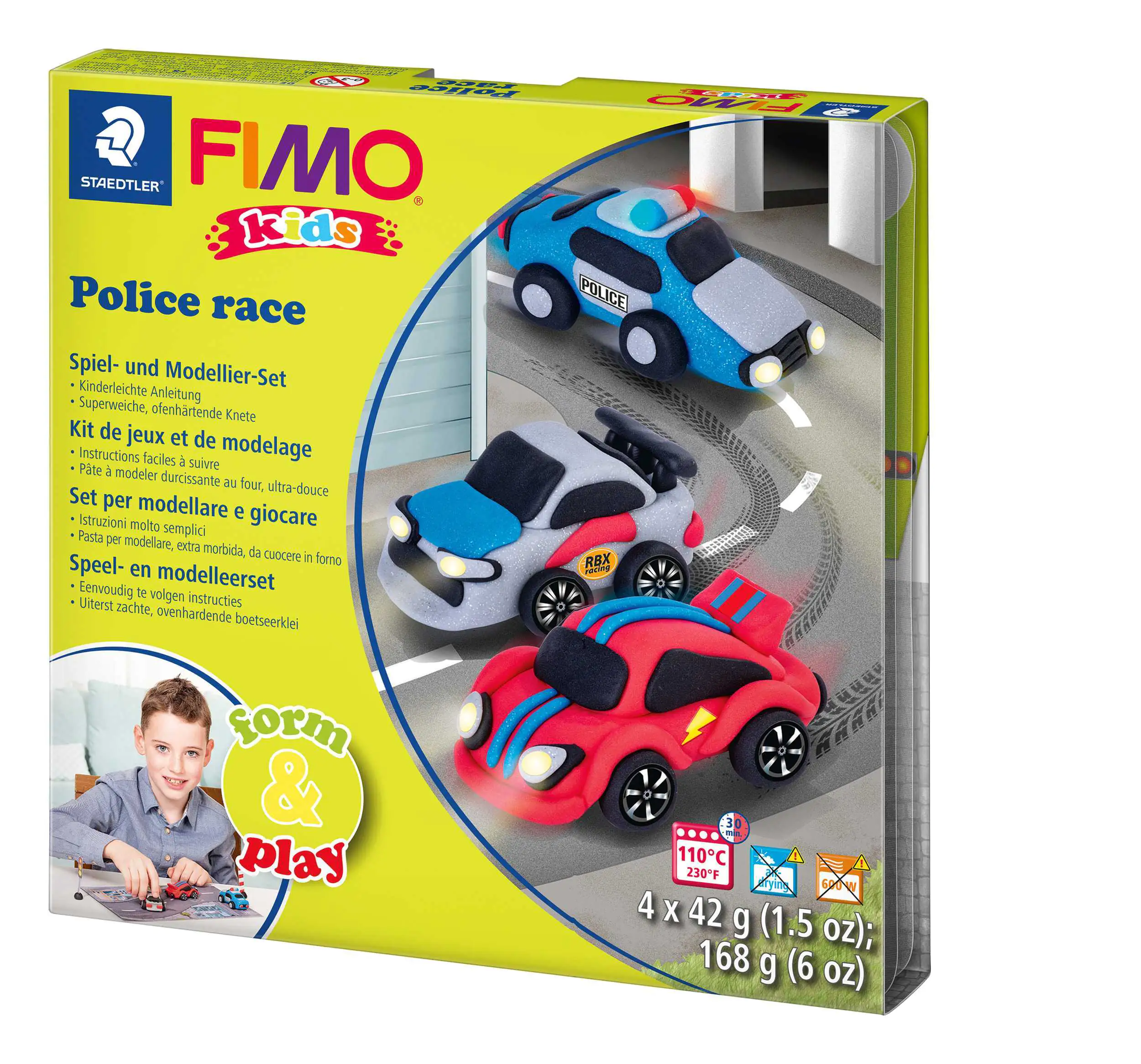 Fimo Modelliermasse kids Form & Play Set Police Race