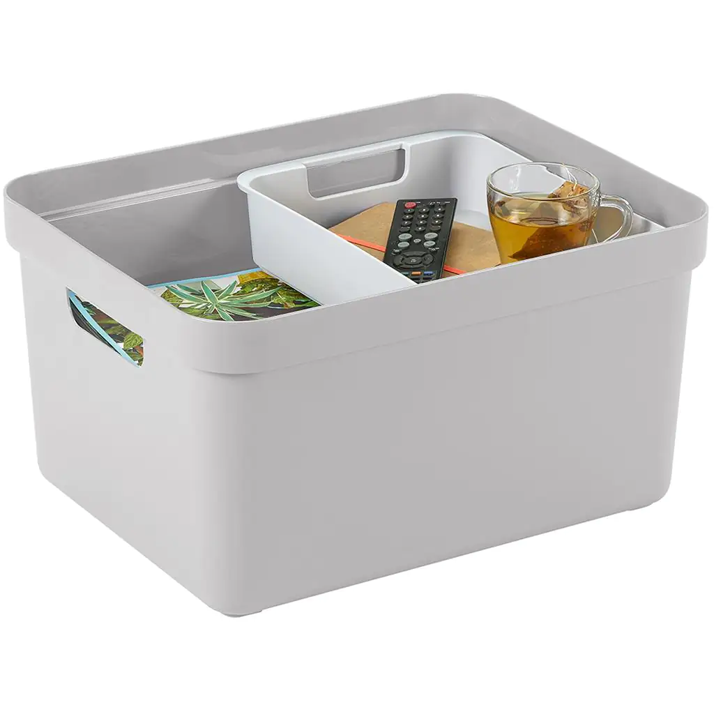 Sunware Aufbewahrungsbox Sigma Home mit Griffen 45,3 x 35,4 cm 32 L hellgrau