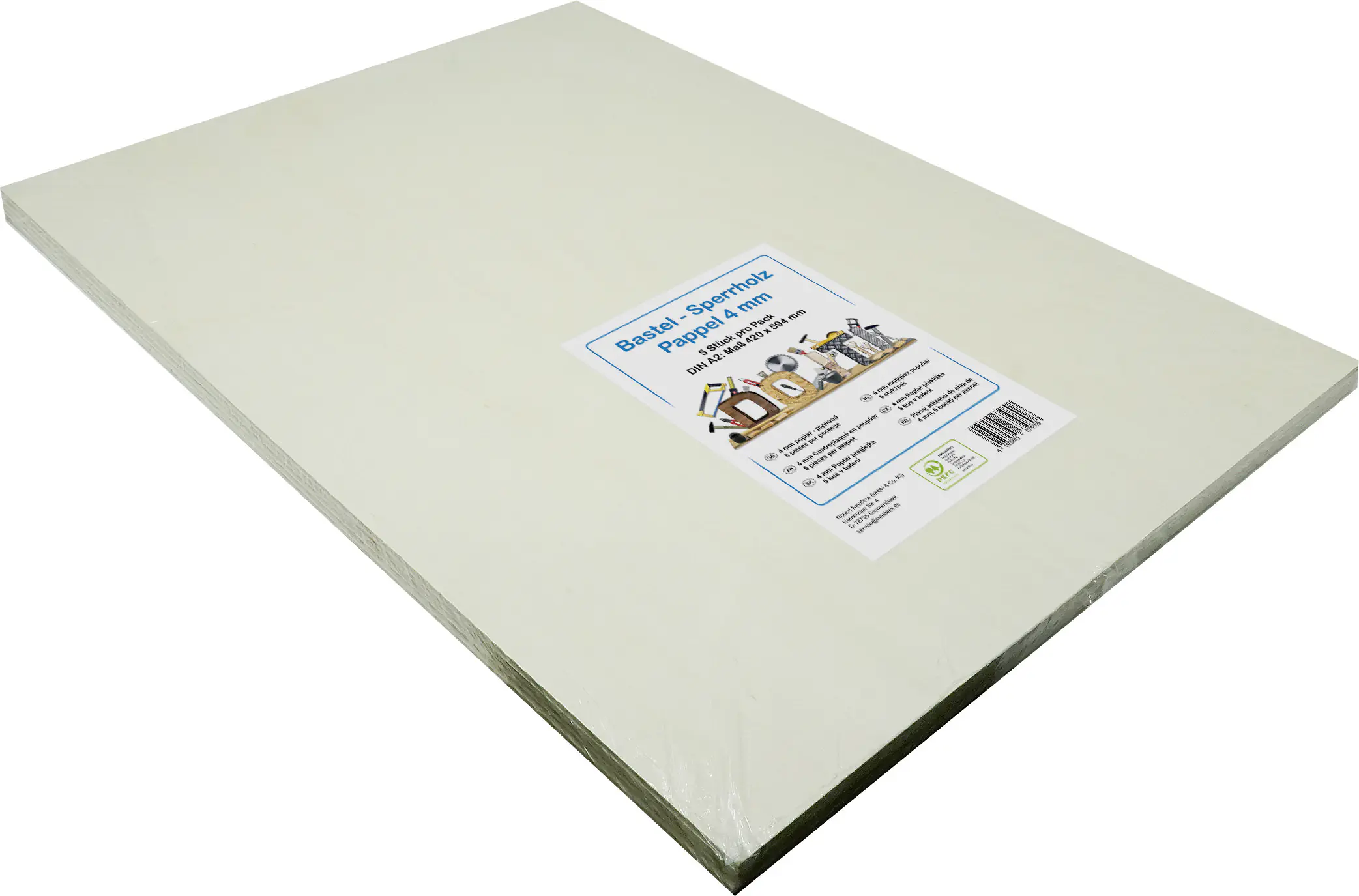 Bastelsperrholz Pappel DIN A2 59,4 x 42 cm, 4 mm