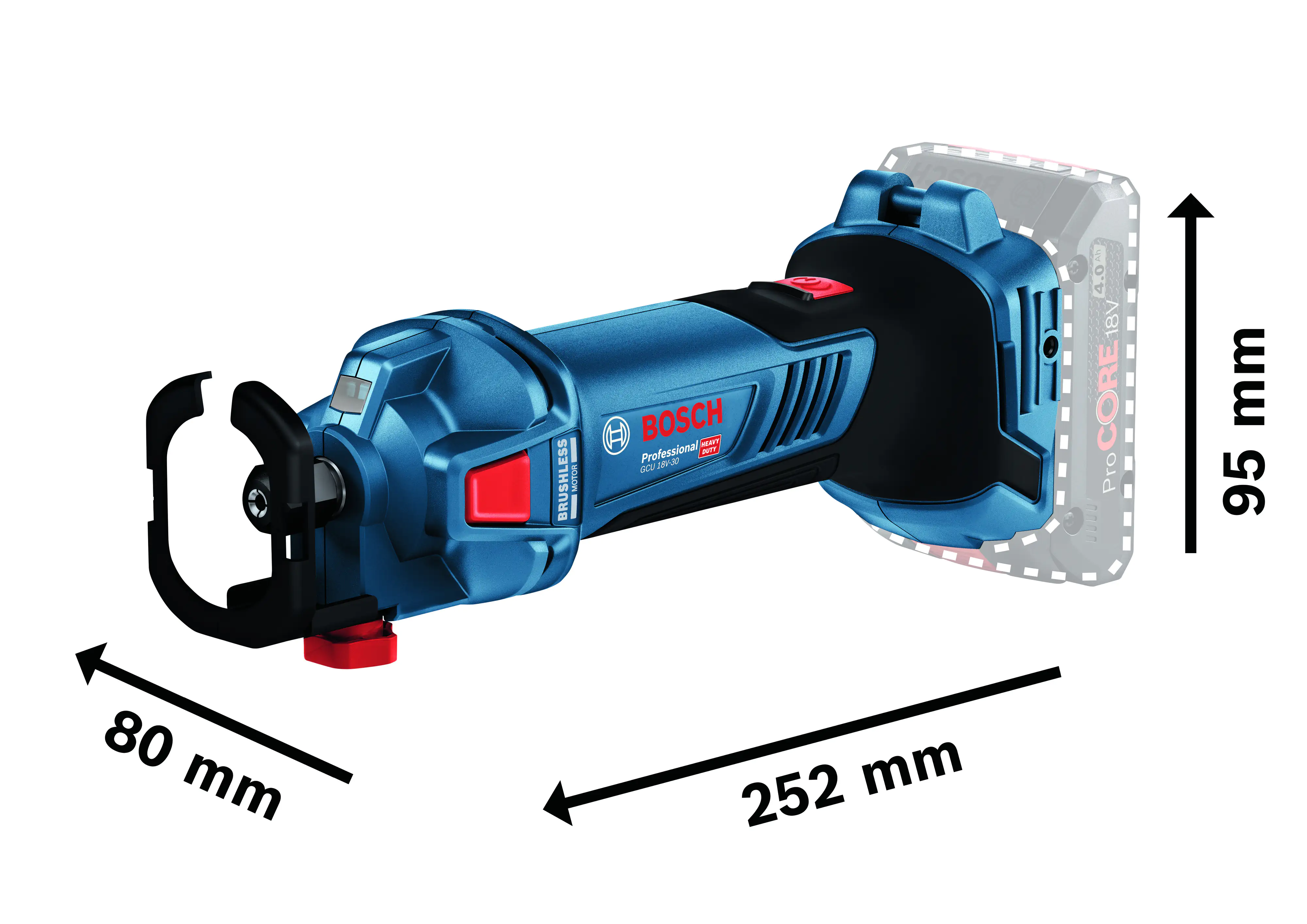 Bosch Professional Akku-Trockenbaufräse GCU 18V-30, ohne Akku und Ladegerät