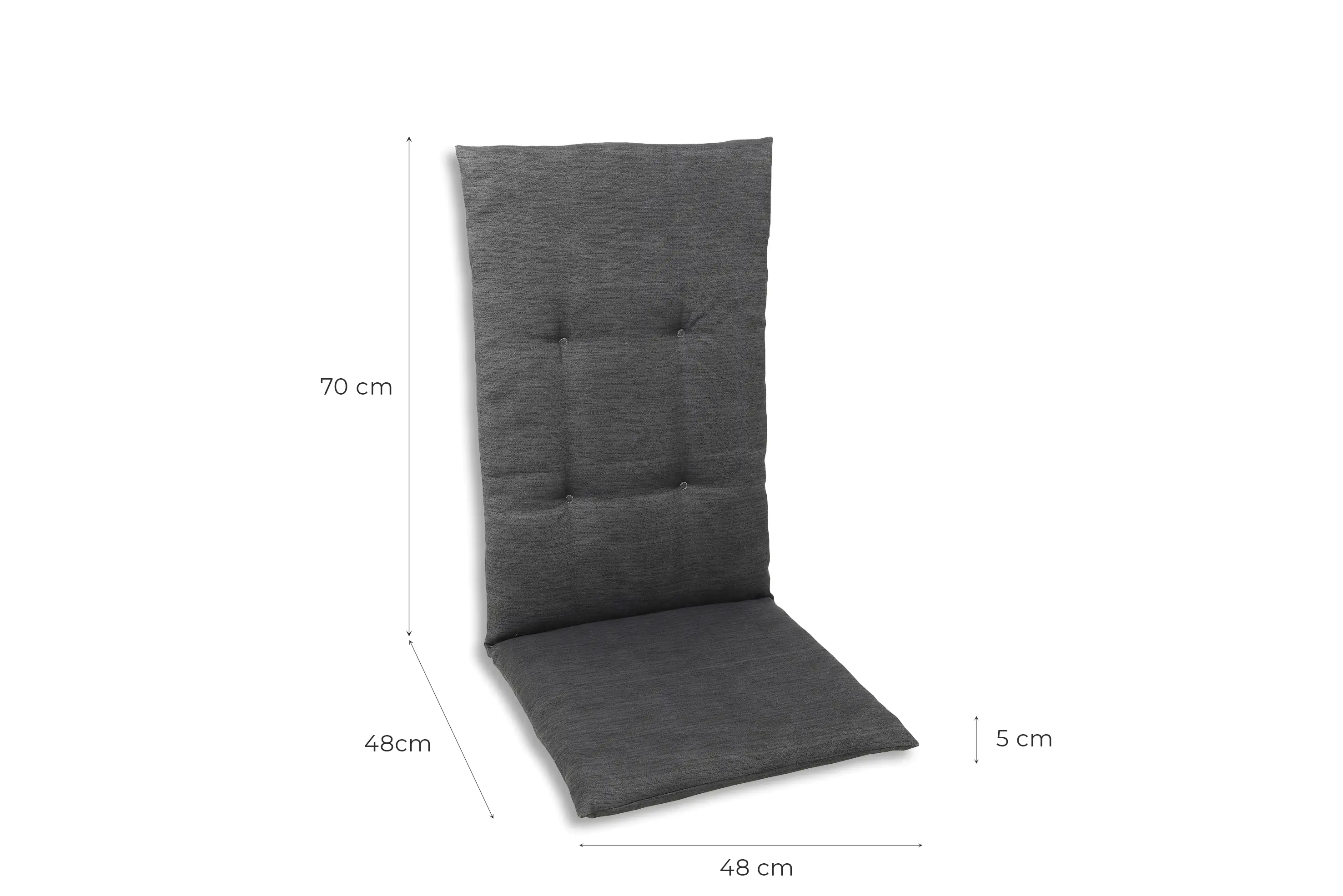 GO-DE Hochlehner-Auflage 118 cm x 48 cm x 5 cm, grau